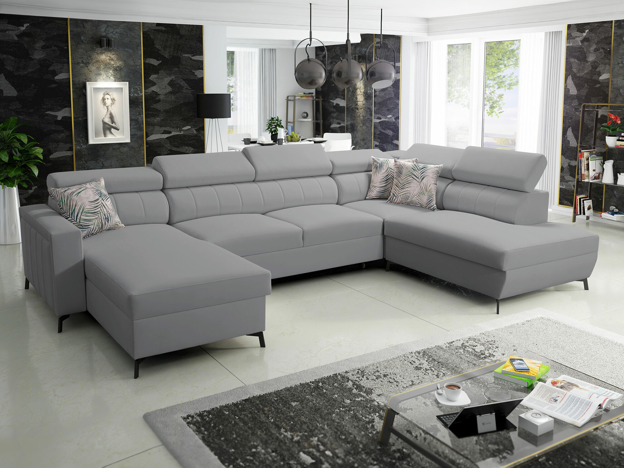 Ugaona sofa Sarasota 158 (Mono 244 + Botanical 36)