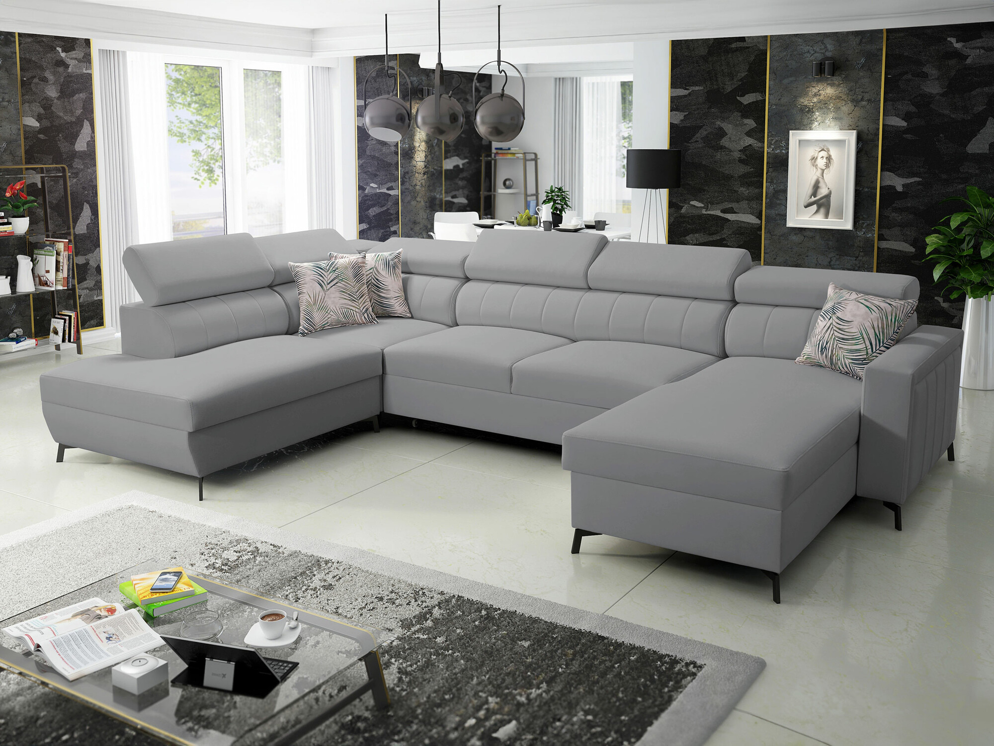Ugaona sofa Sarasota 158 (Mono 244 + Botanical 36)