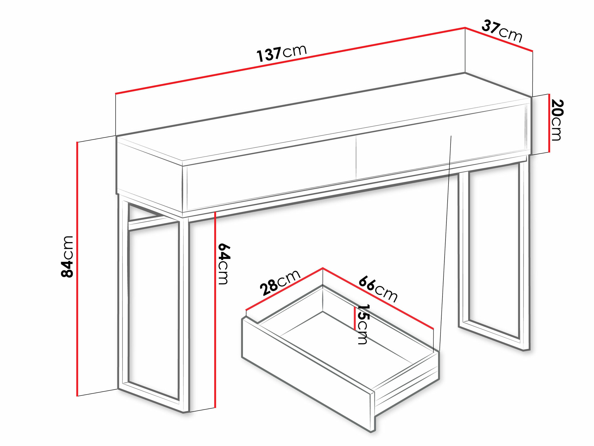 Konzolni stočić Calcalo 103 (Bež)