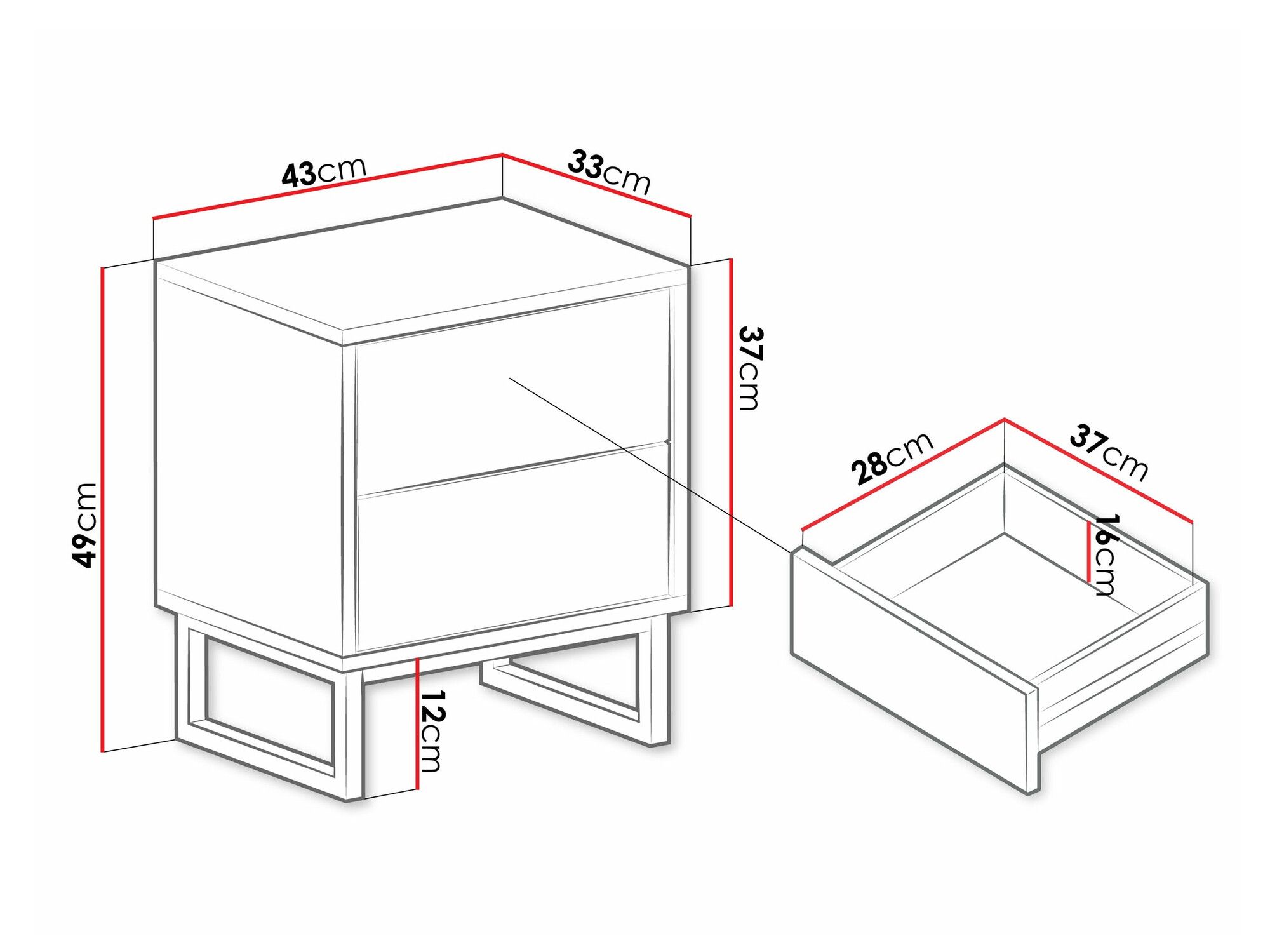Noćni ormarić Calcalo 104 (Bež)