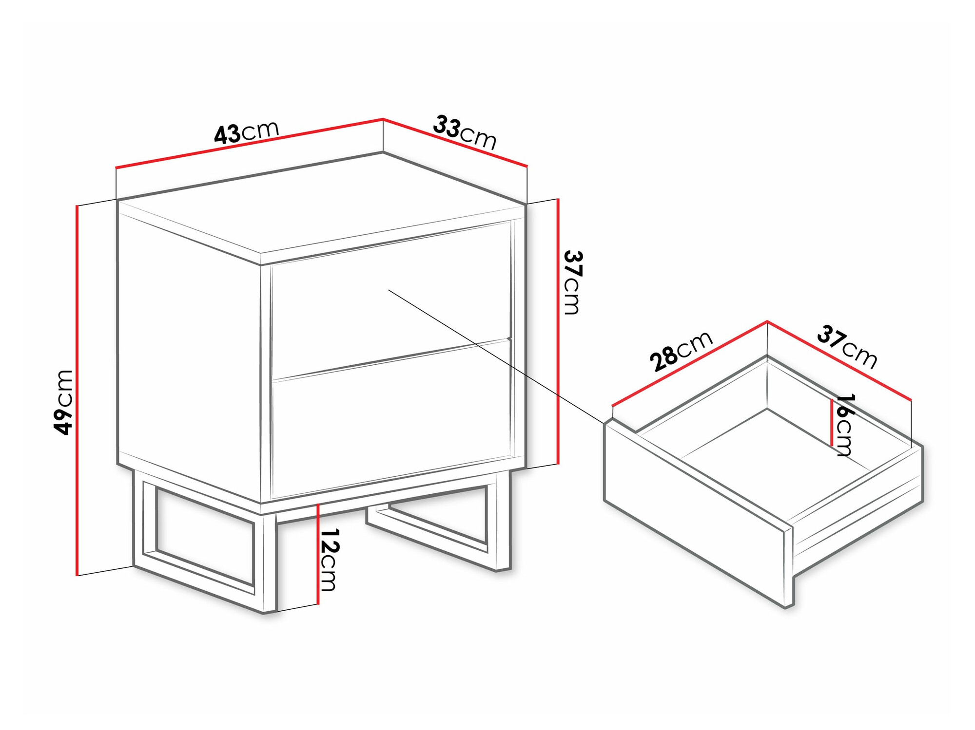 Noćni ormarić Calcalo 104 (Zelena)
