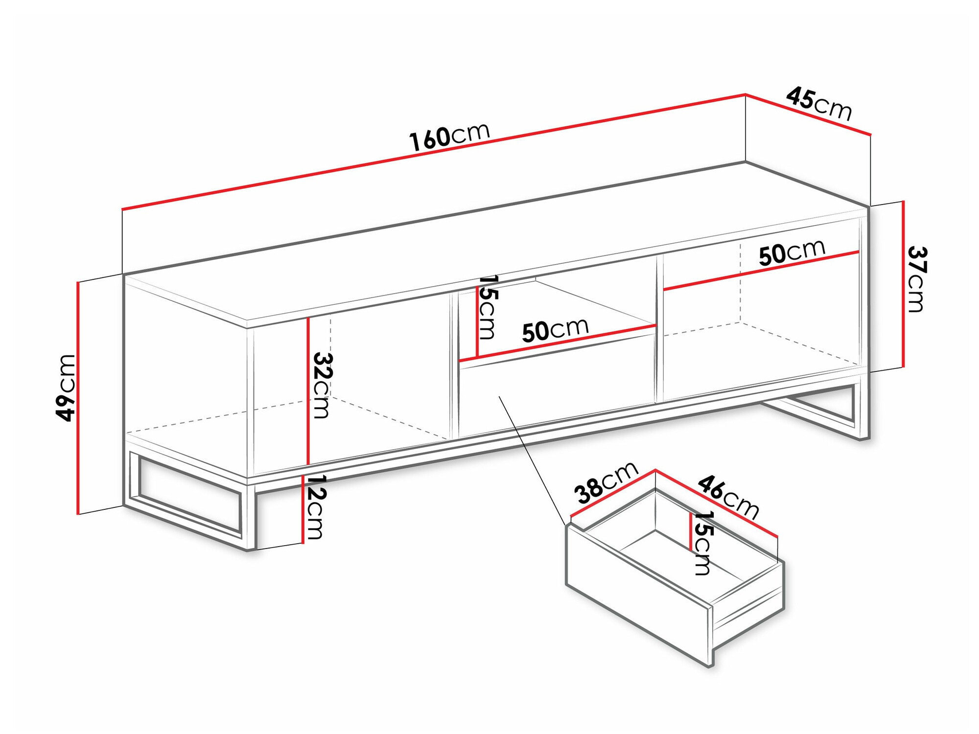 TV komoda Calcalo 105 (Bež)
