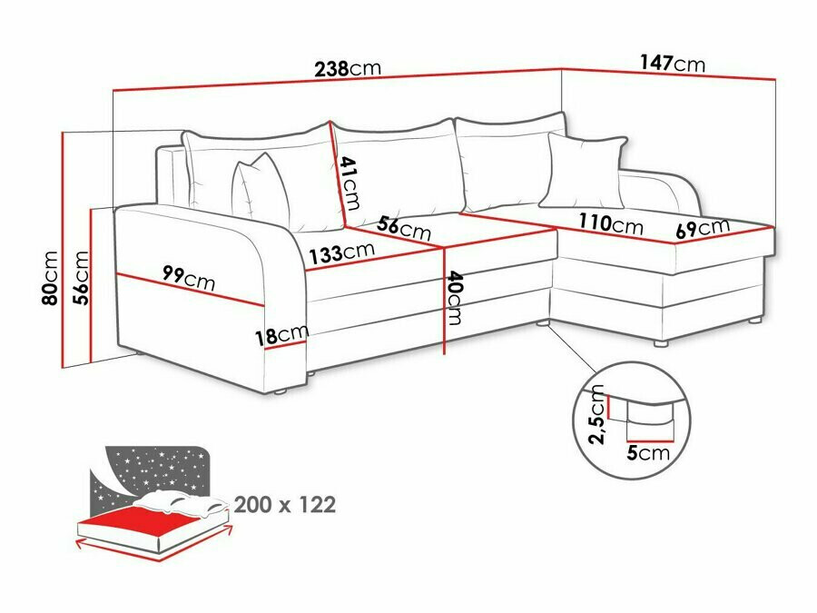 Ugaona sofa Comfivo 203 (Poso 14)