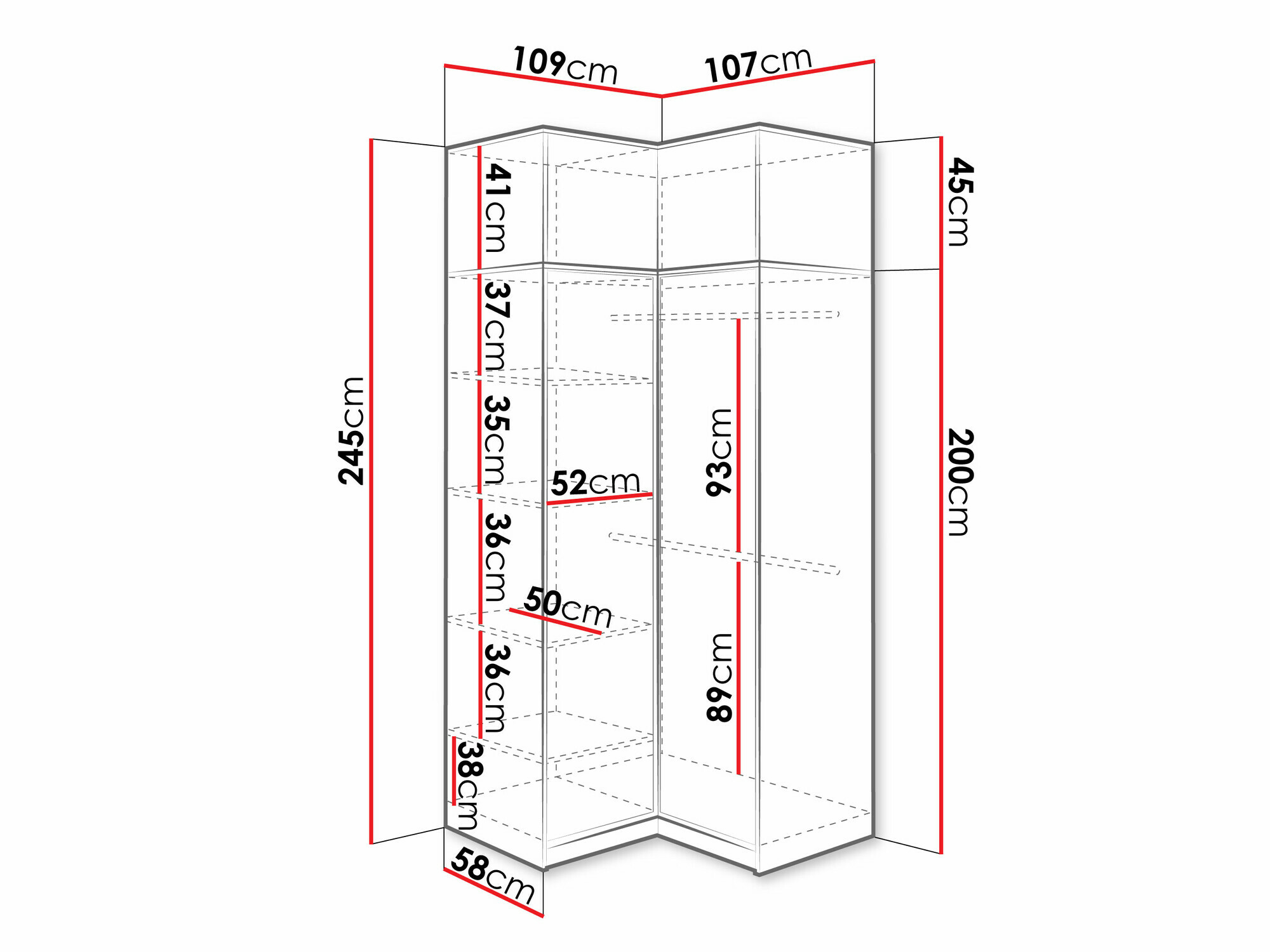 Ugaoni ormar Honolulu 244