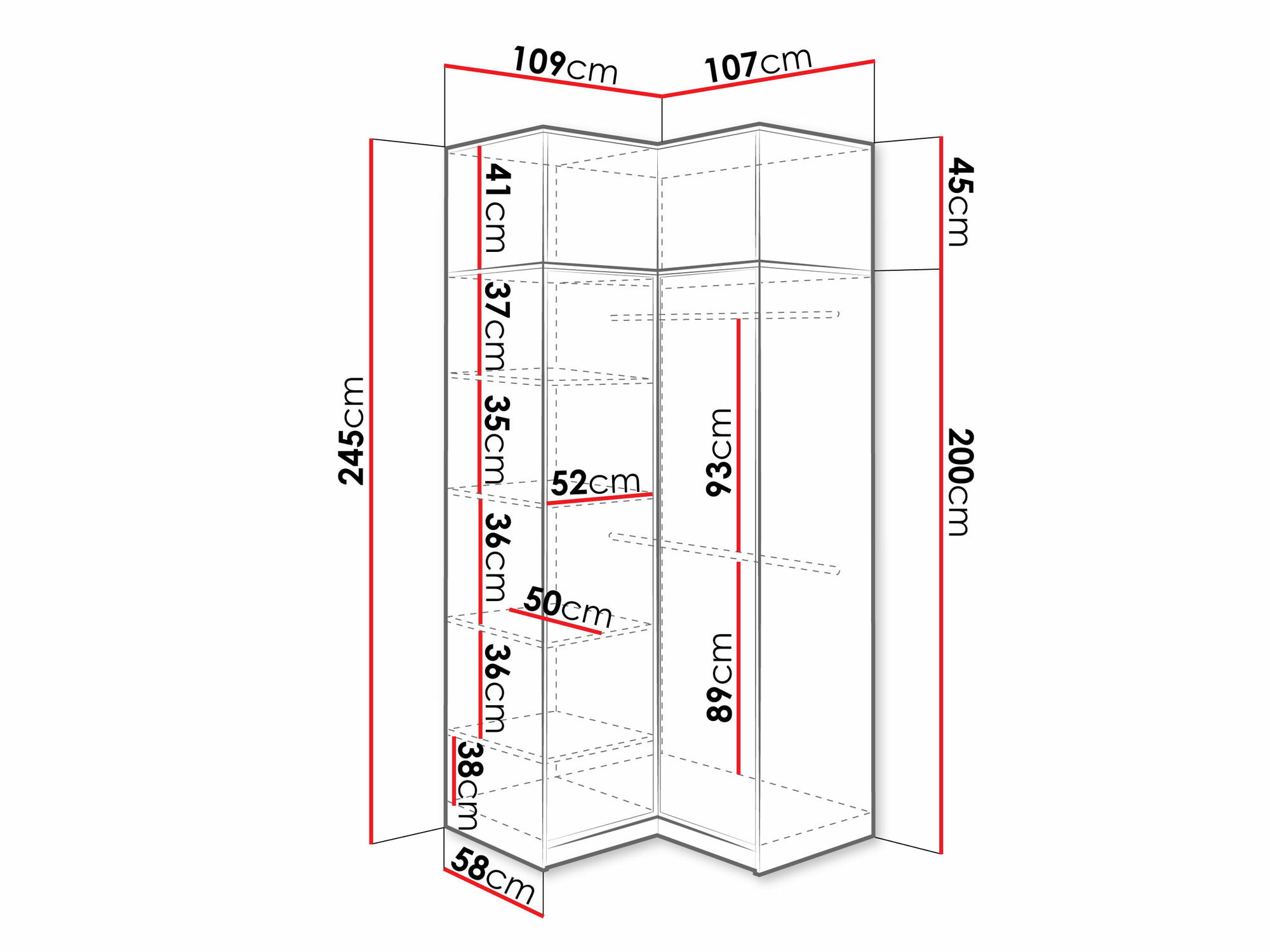 Ugaoni ormar Ophdome 113