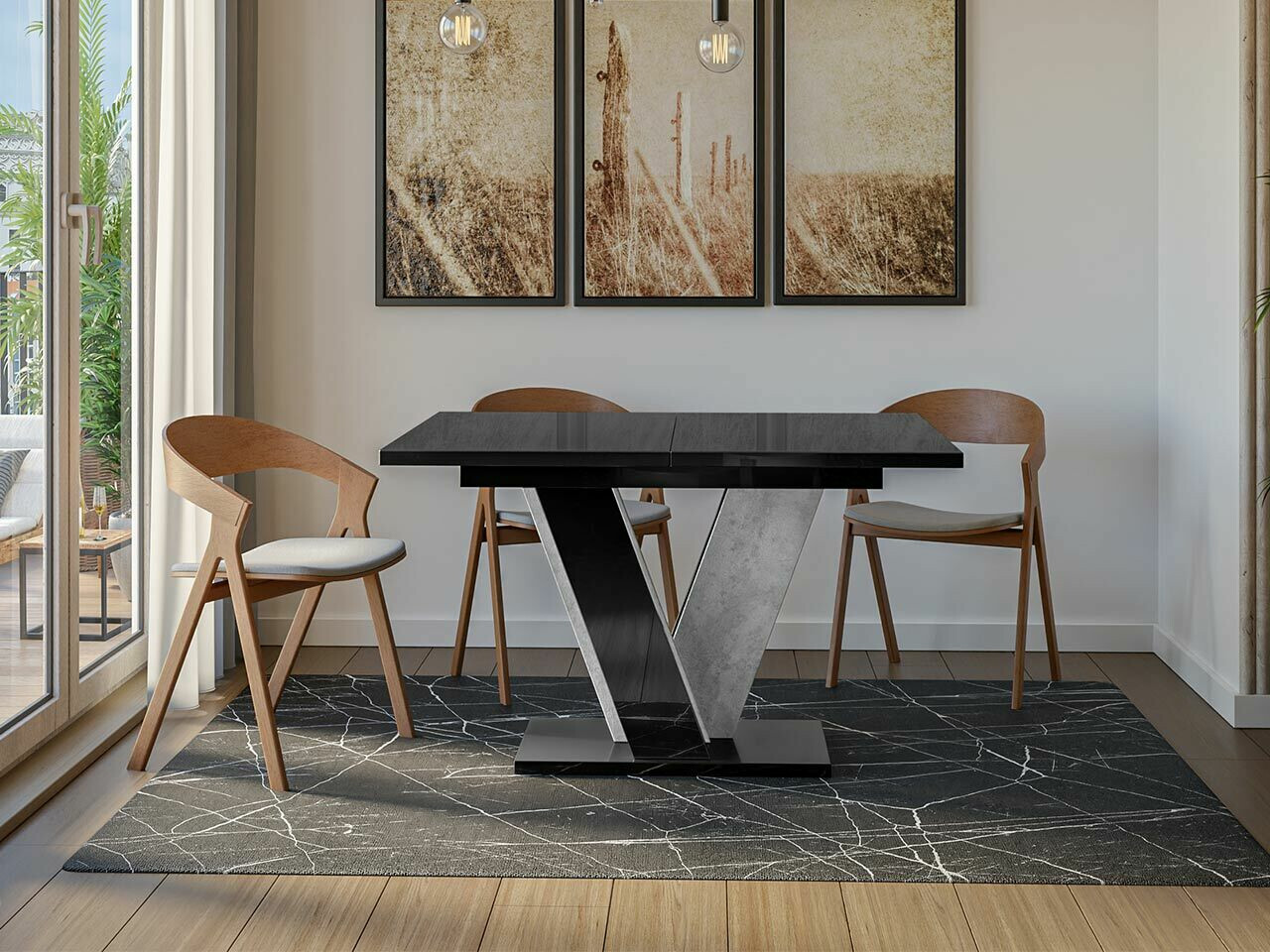 Sto Goodyear 125 (Sjajno crna + Beton)