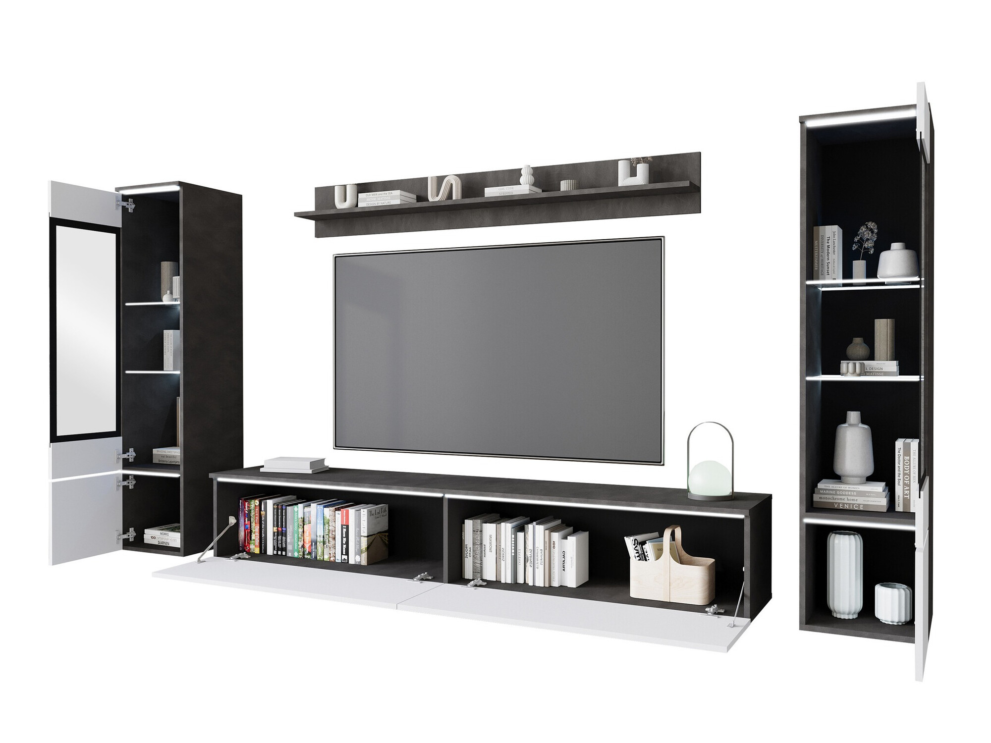 Set za dnevnu sobu Mirfivo 101 (Crni mermer)