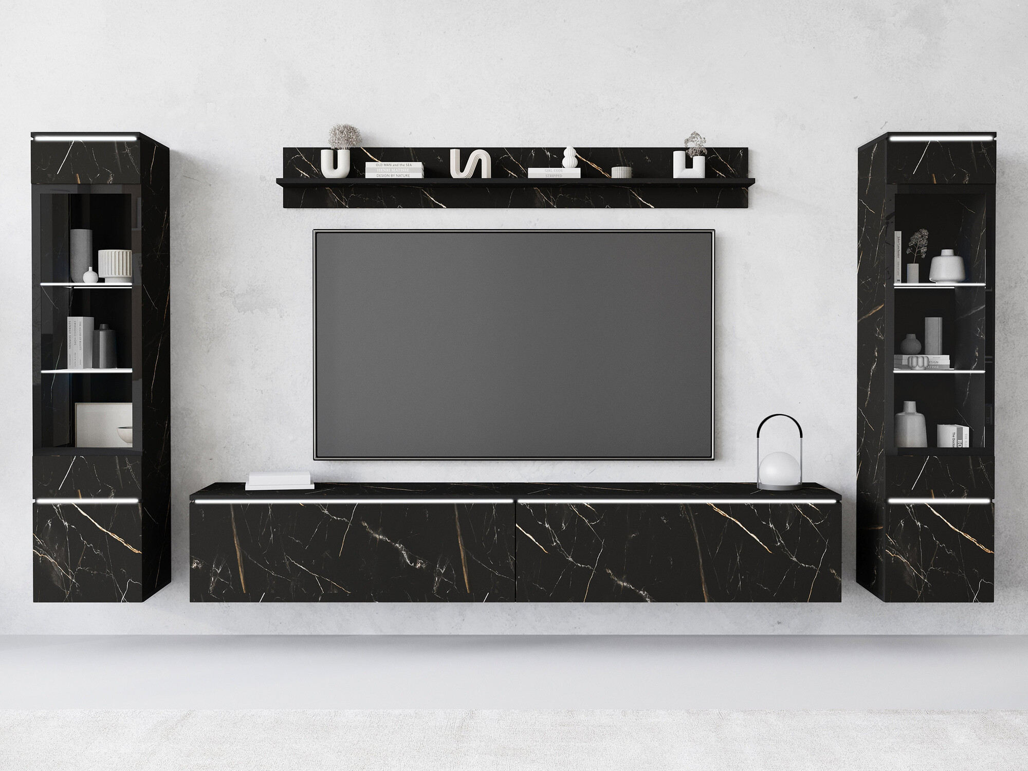 Set za dnevnu sobu Sarasota 126 (Crni mermer)