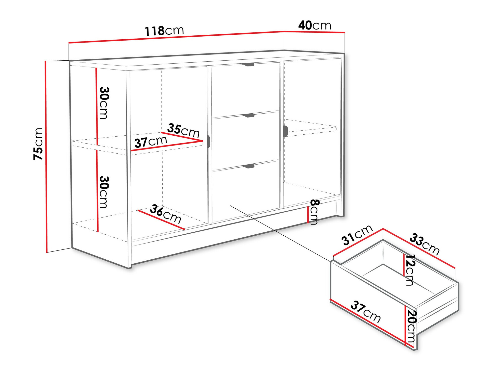 Komoda Comfivo Papilio (Bež)