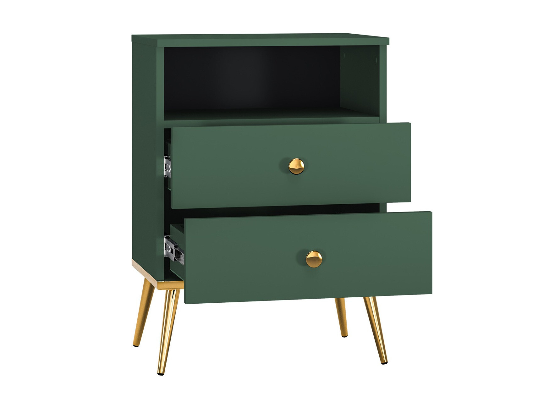 Noćni ormarić Flonovu 111 (Tamno zelena + Zlatan)