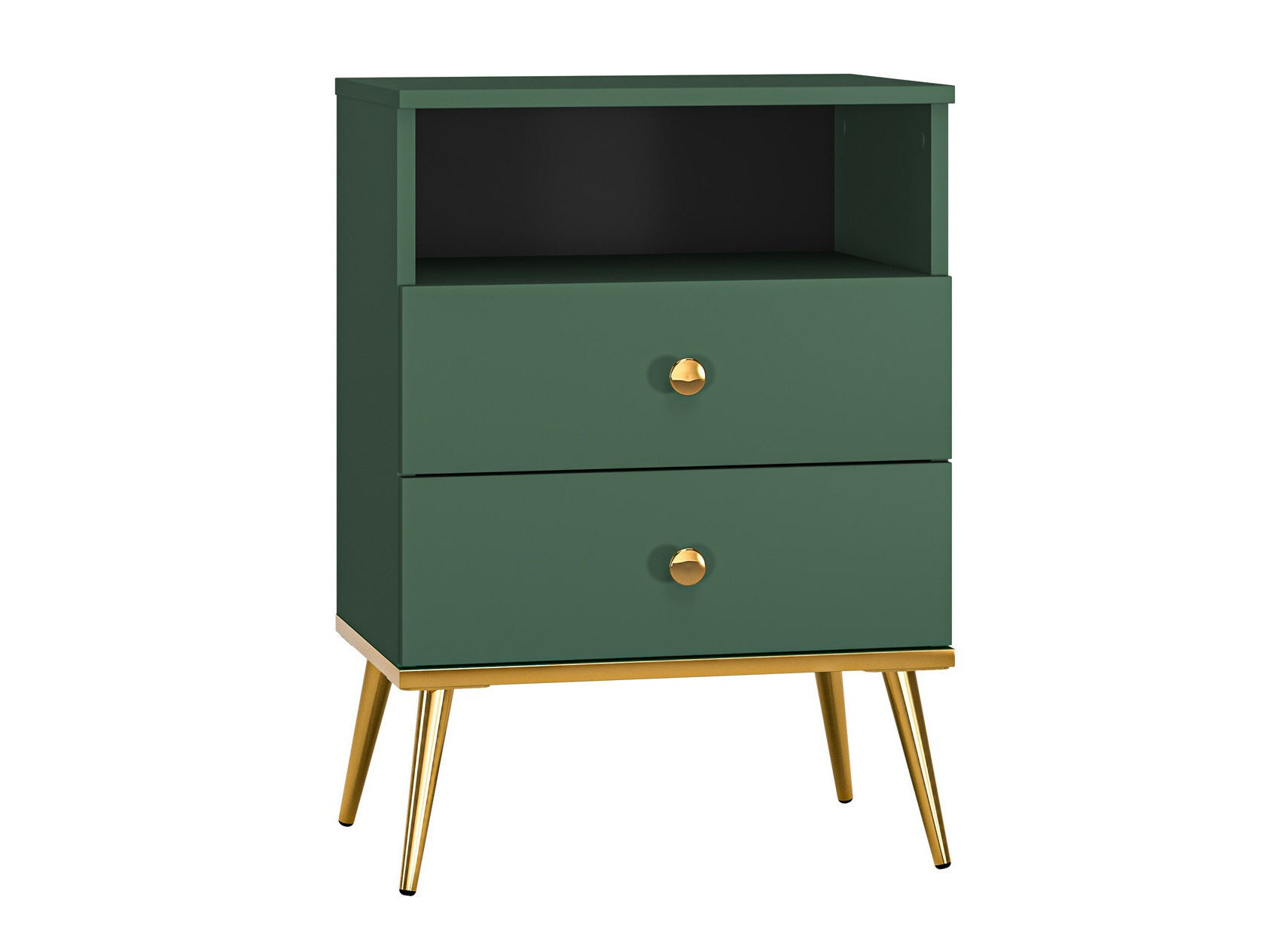 Noćni ormarić Flonovu 111 (Tamno zelena + Zlatna)