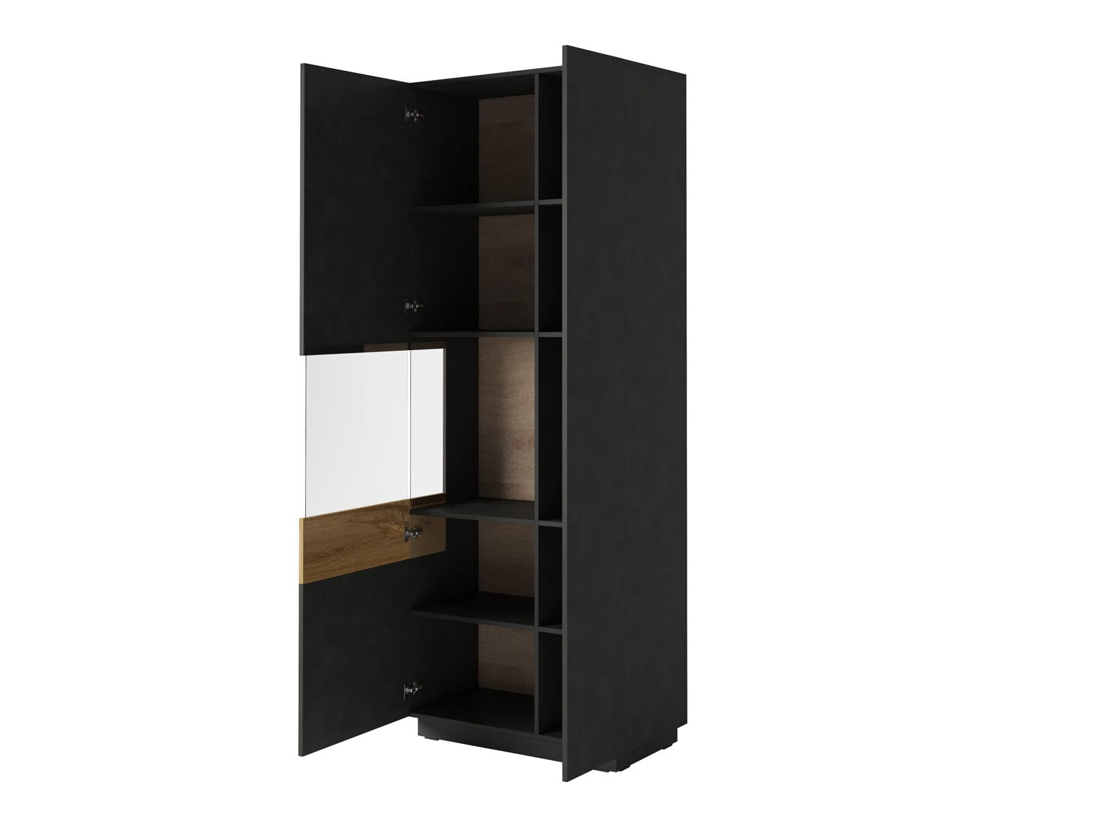 Polica Livlore 100 (Belo + Sjajno belo + Hrast Votan)