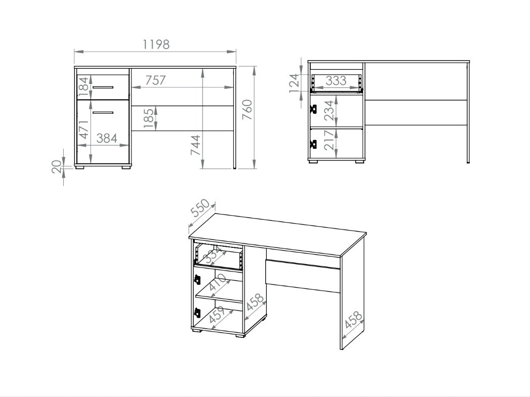 Kancelarijski sto Calvere 107