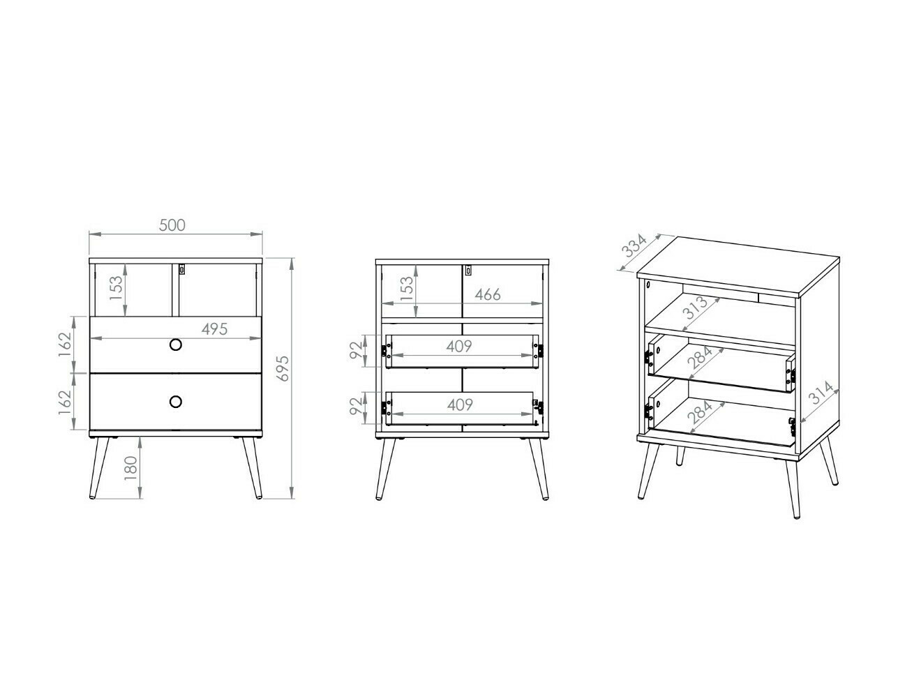 Noćni ormarić Flonovu 111 (Tamno zelena + Zlatan)