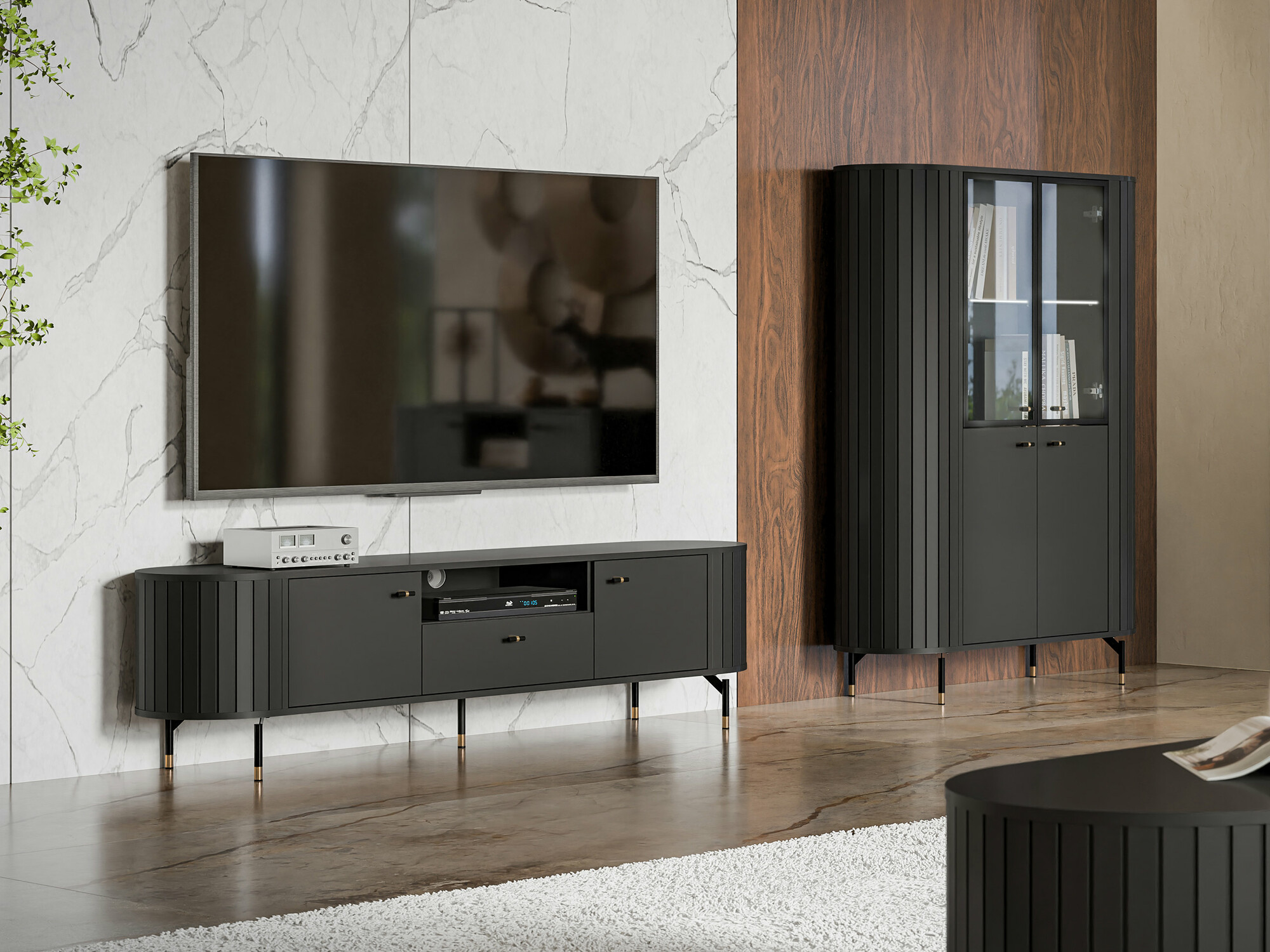 Set za dnevnu sobu Novmono 108 (Crno)