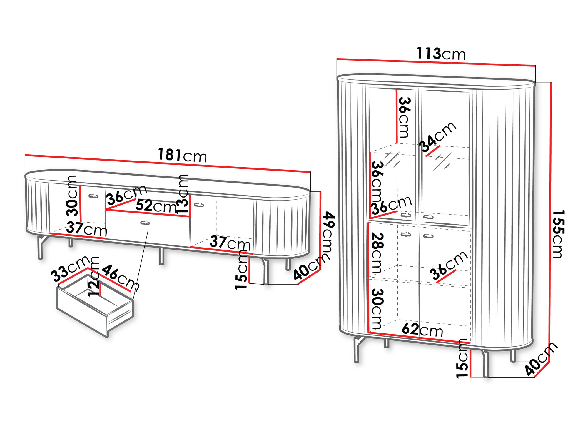 Set za dnevnu sobu Novmono 108 (Crno)