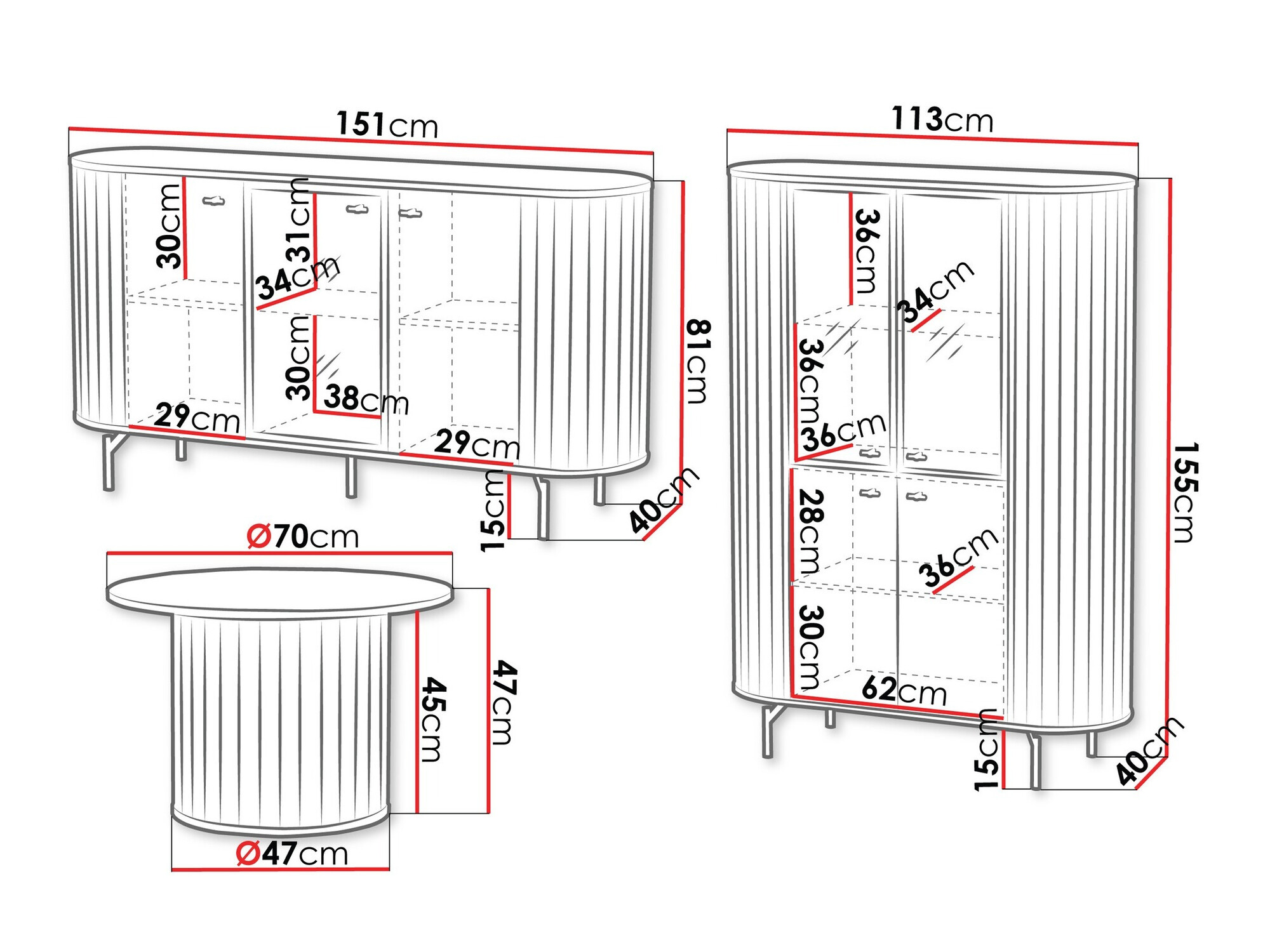 Set za dnevnu sobu Novmono 109 (Crno)