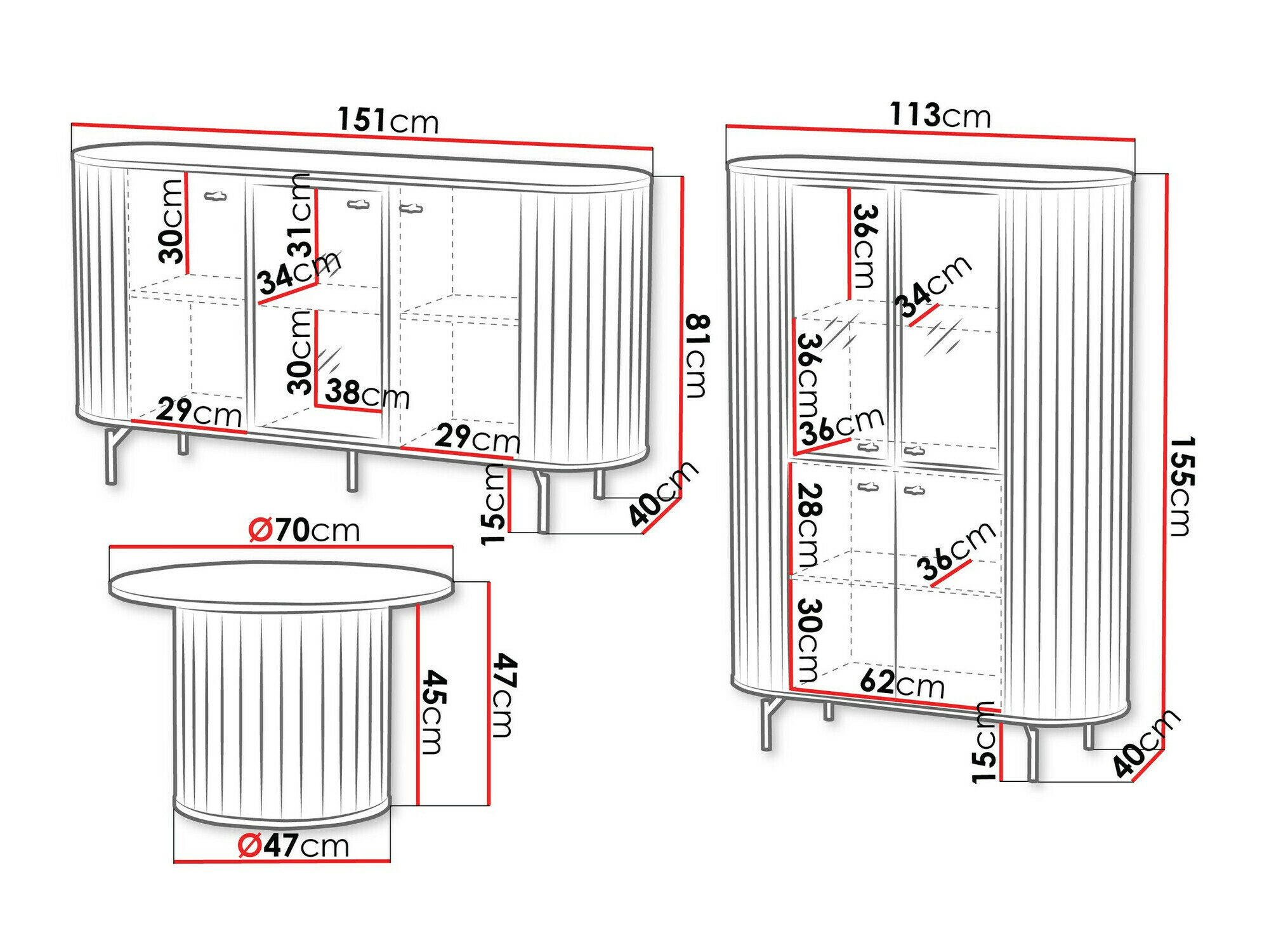 Set za dnevnu sobu Novmono 109 (Crno)