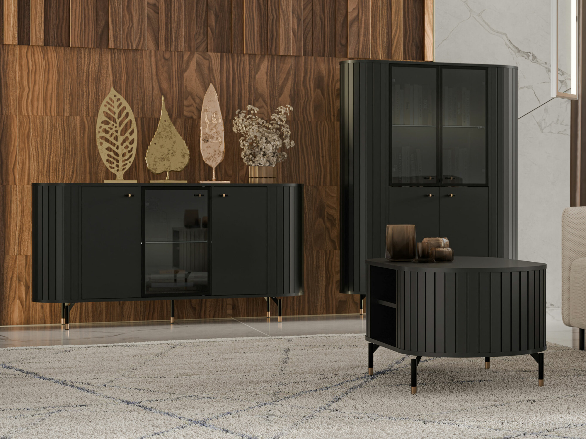 Set za dnevnu sobu Novmono 111 (Crno)