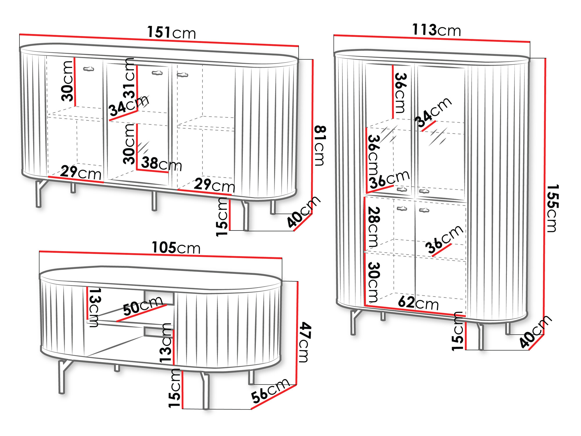 Set za dnevnu sobu Novmono 111 (Crno)