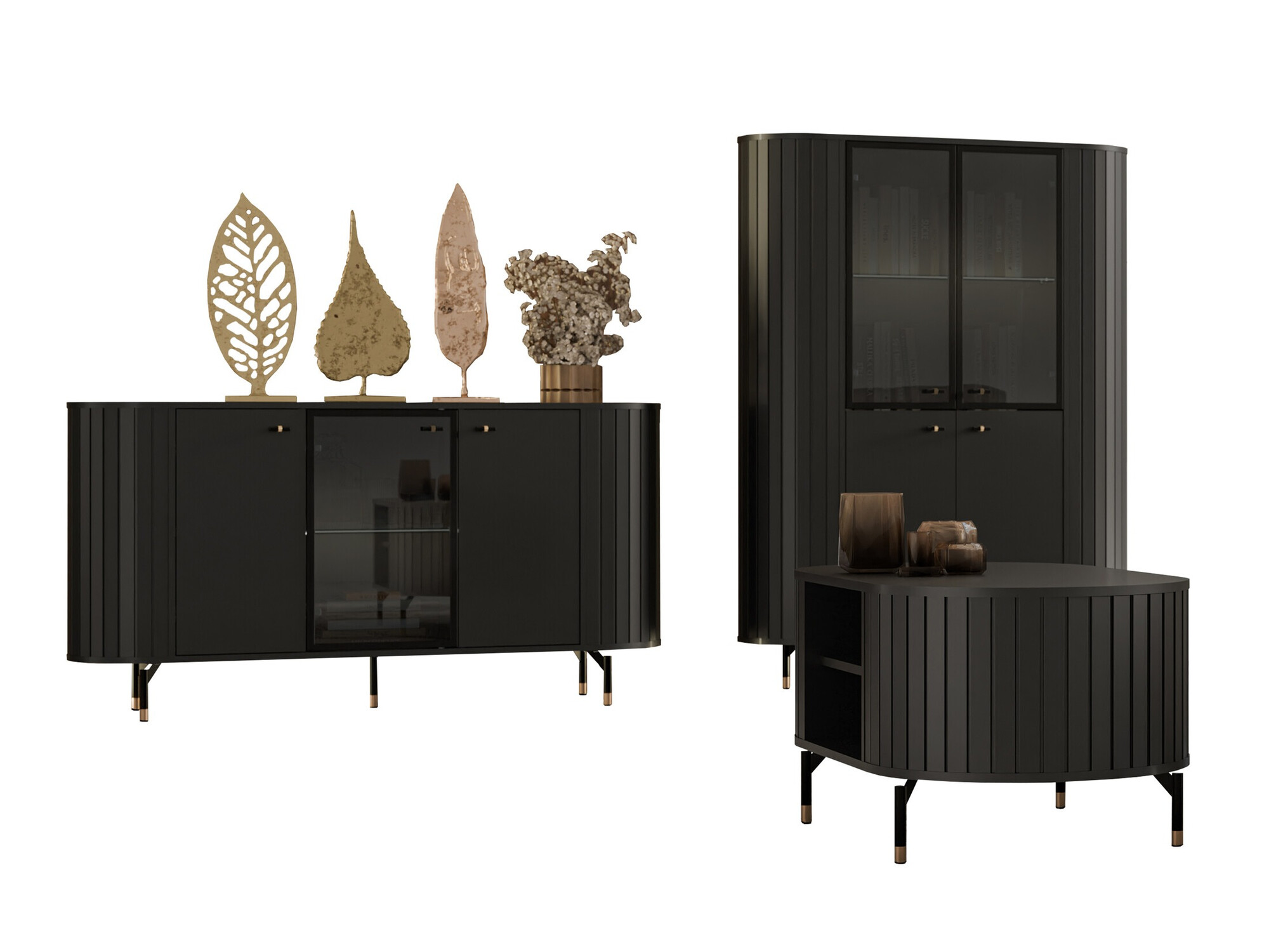 Set za dnevnu sobu Novmono 111 (Crno)