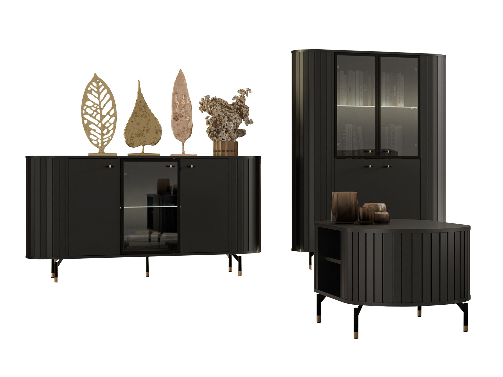 Set za dnevnu sobu Novmono 111 (Crno)