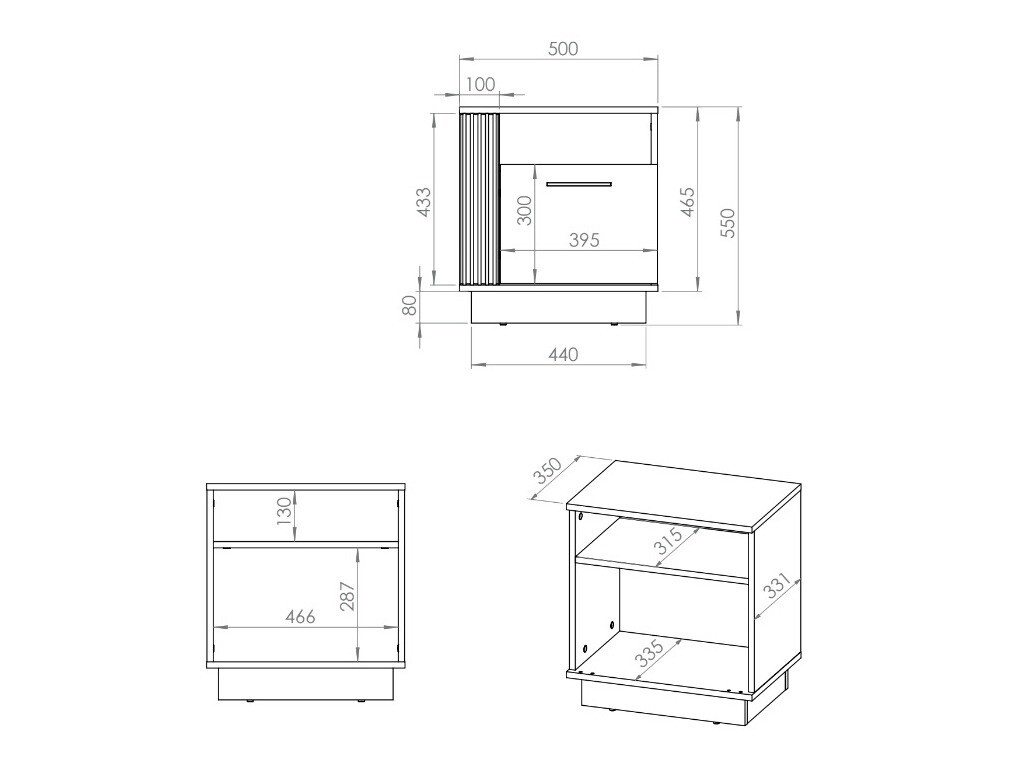 Noćni ormarić Livluo 109