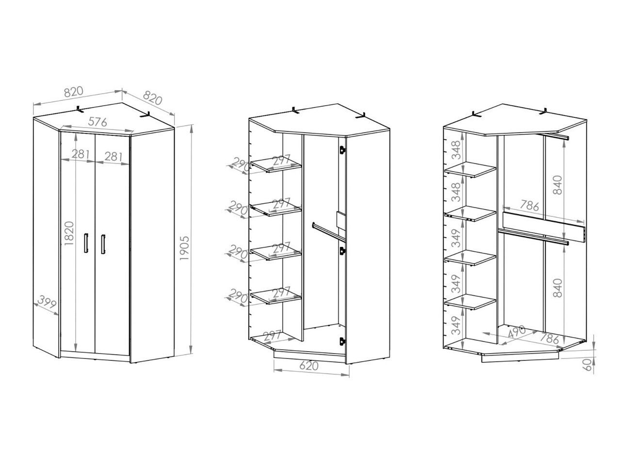 Ugaoni ormar Nucavu 110