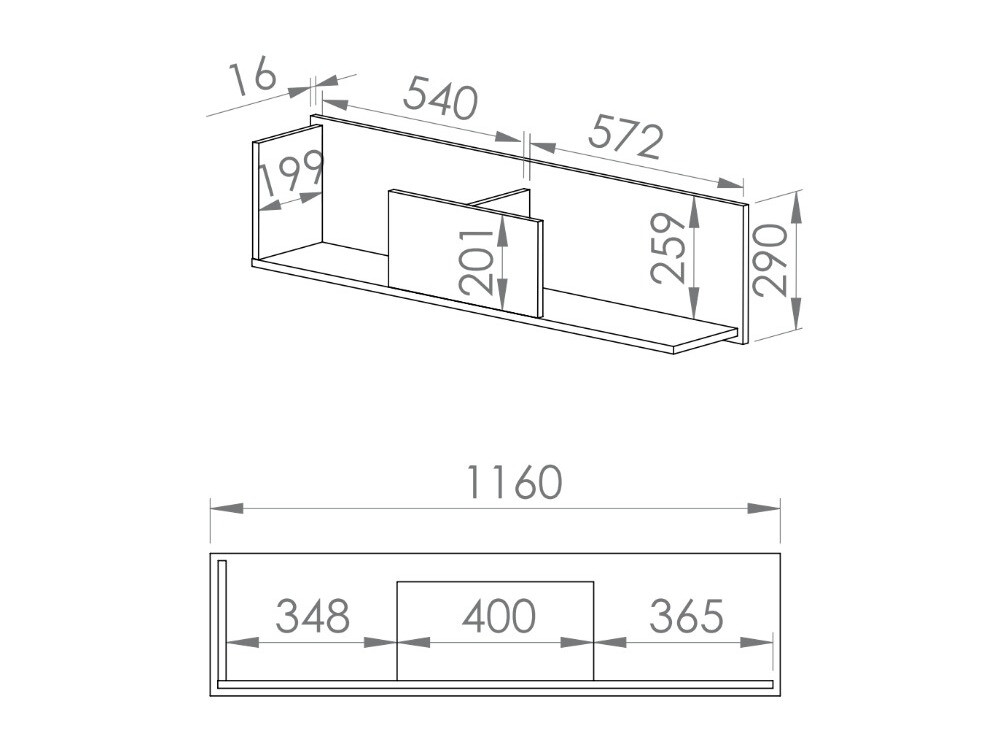 Zidna polica Nucavu 108