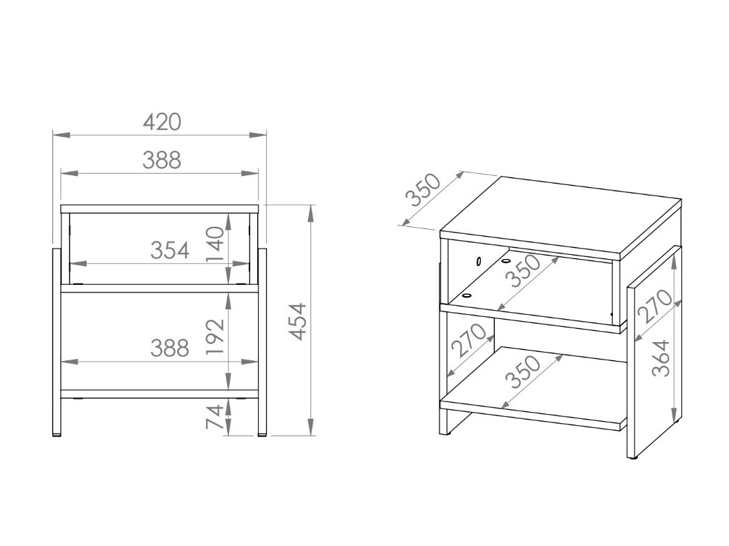 Noćni ormarić Madison 164