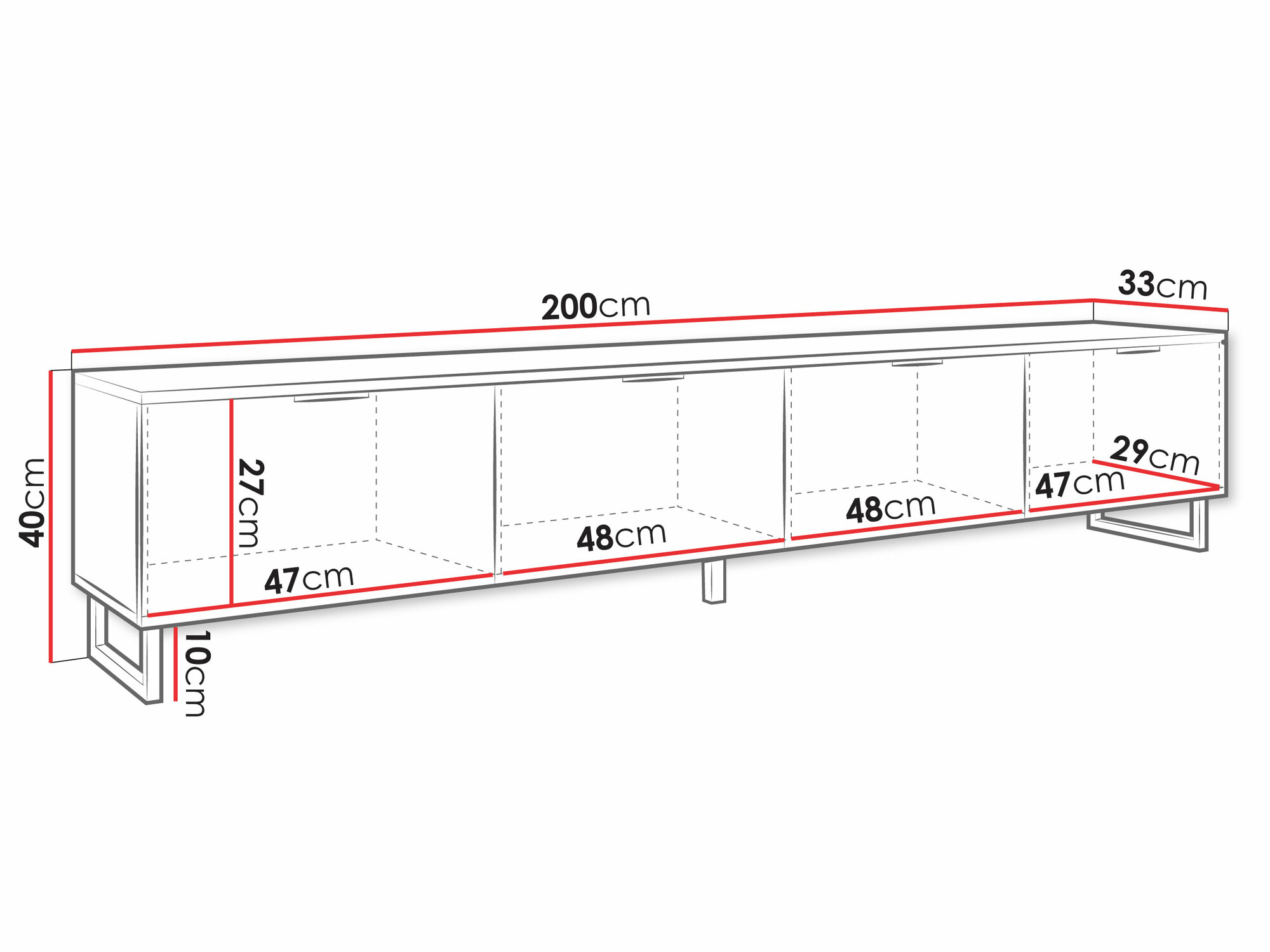 TV sto Sarasota 180 (Crno + Graphite)