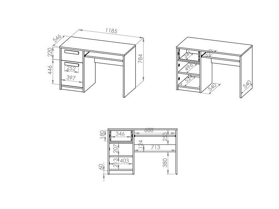 Kancelarijski sto Tivruve 110