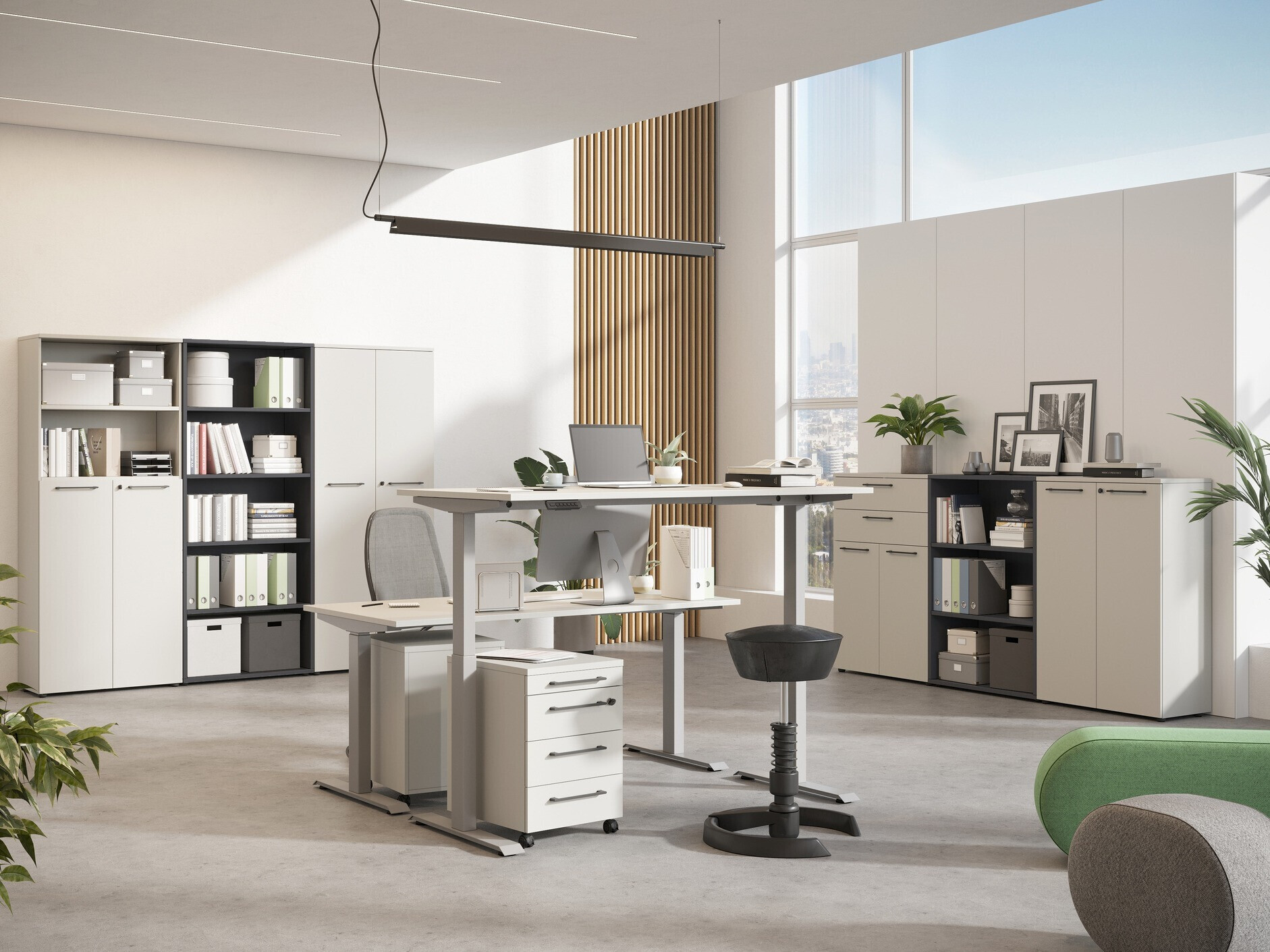 Sto sa podesivom visinom Eliromo 117 (Svetloosiva + Srebrna)