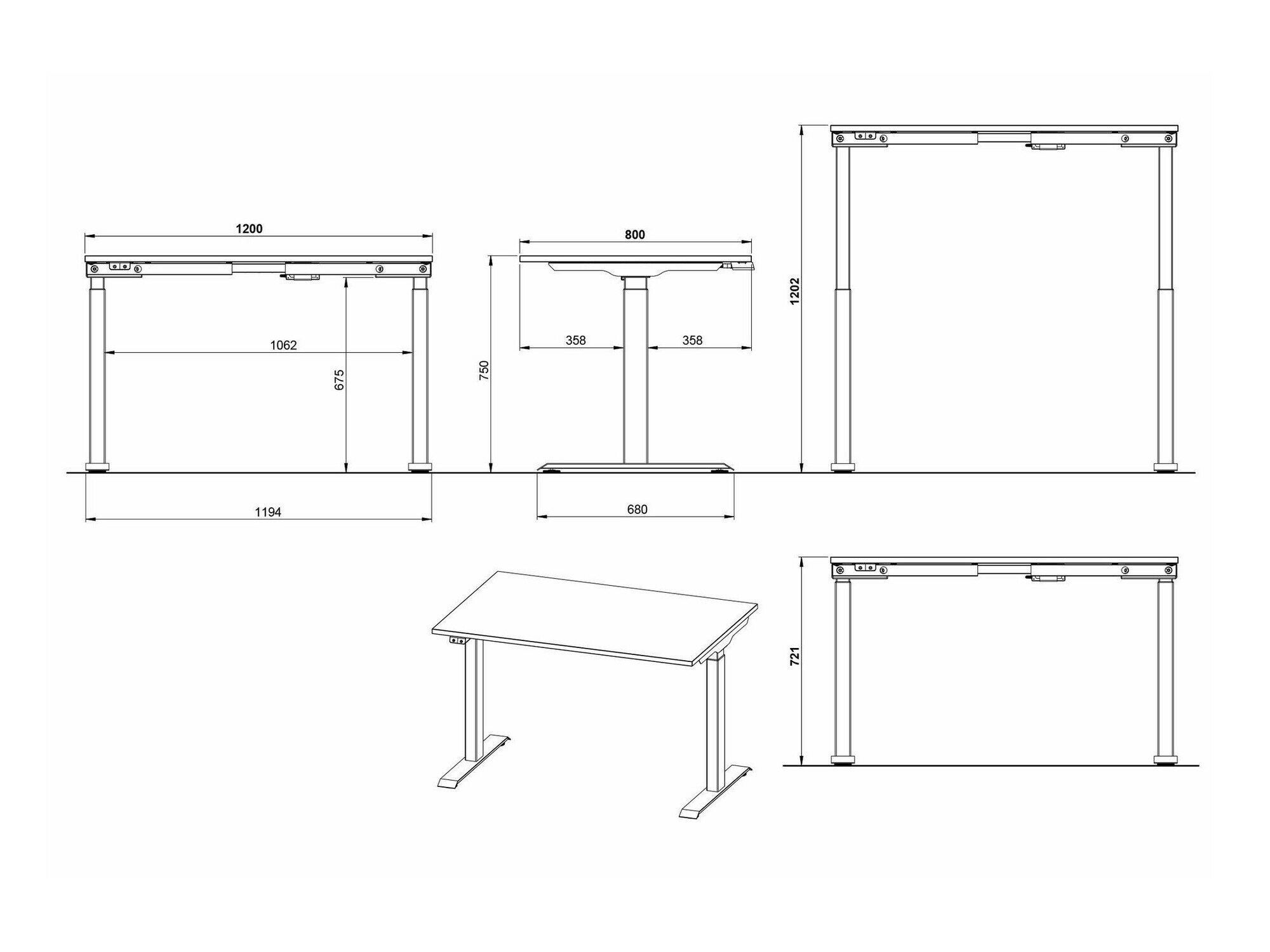Sto sa podesivom visinom Eliromo 118 (Svetloosiva + Crno)