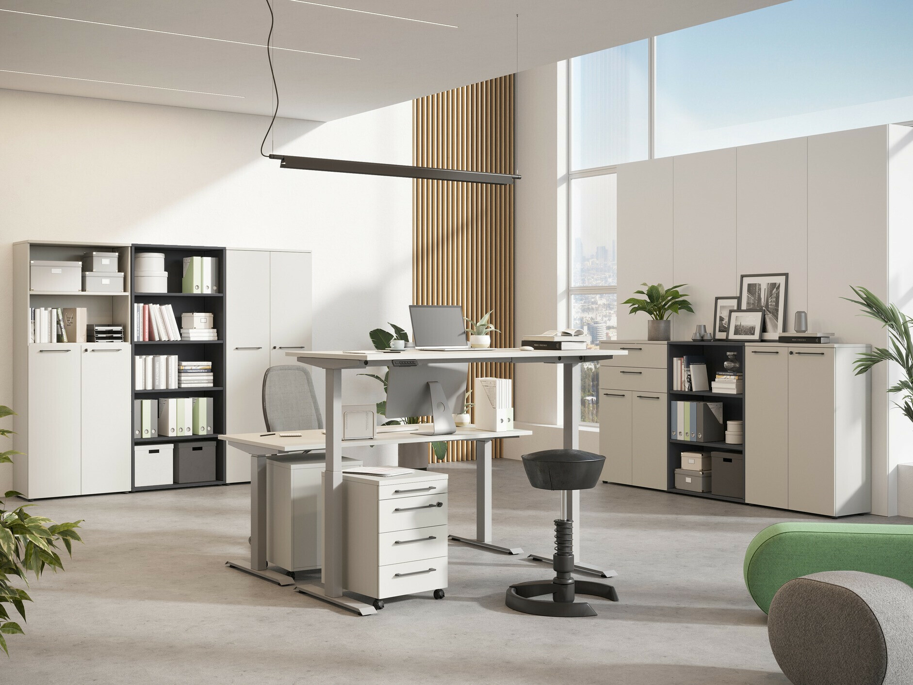 Sto sa podesivom visinom Eliromo 118 (Svetloosiva + Srebrna)