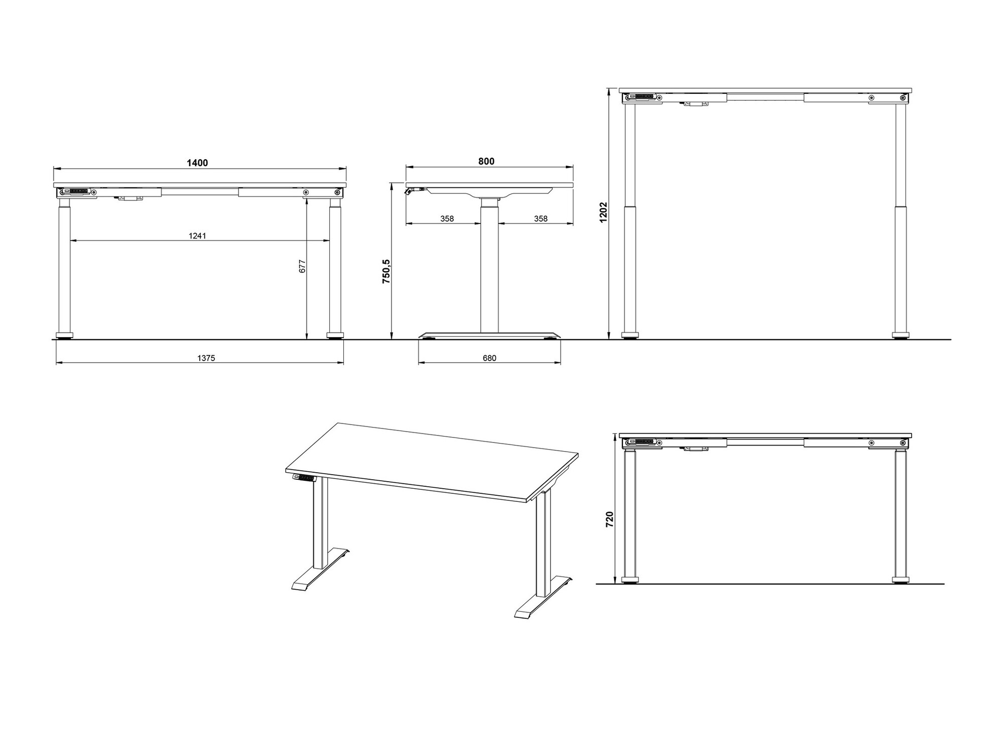 Sto sa podesivom visinom Feltoru 110 (Graphite)