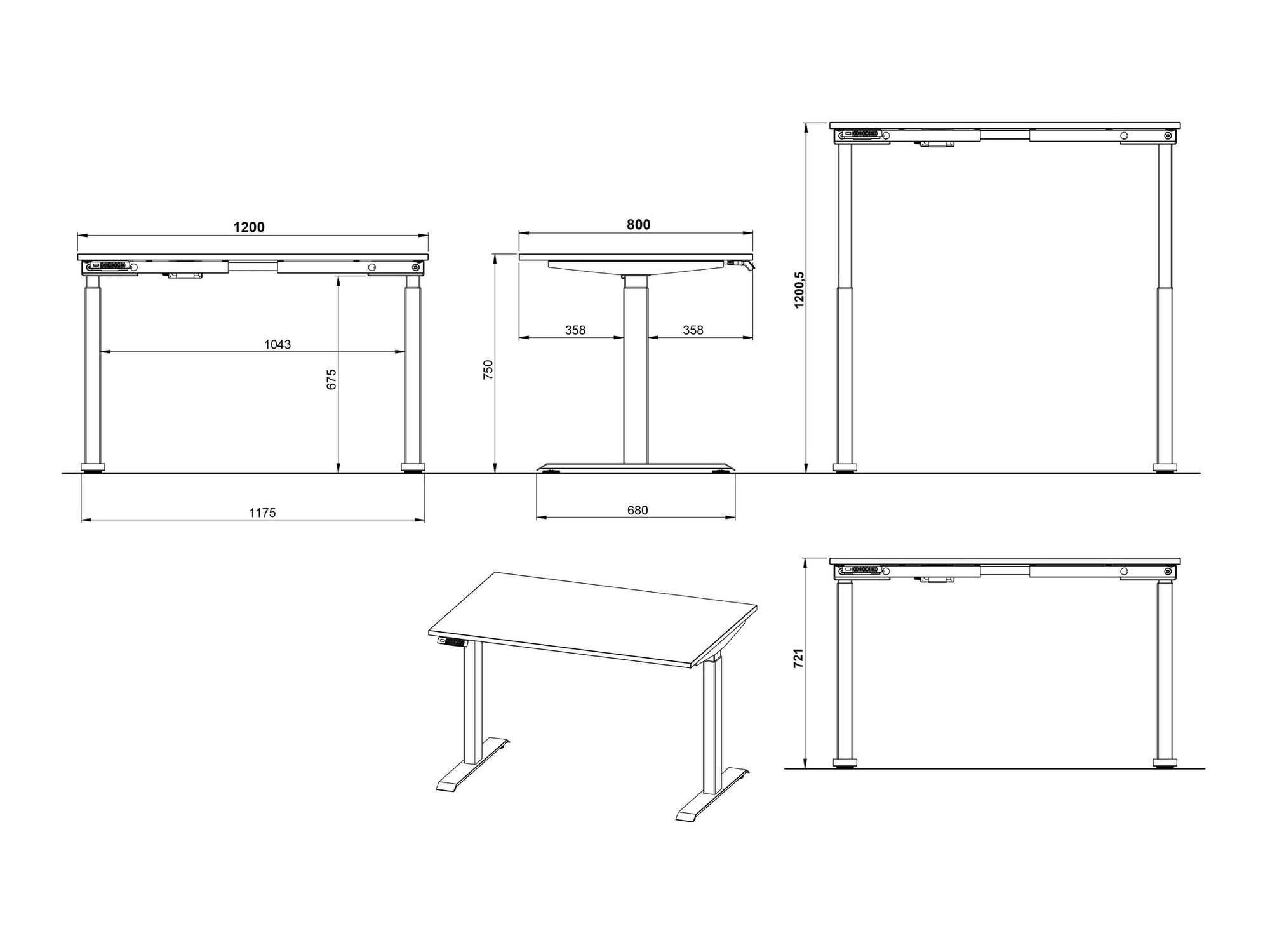 Sto sa podesivom visinom Feltoru 112 (Grafit)