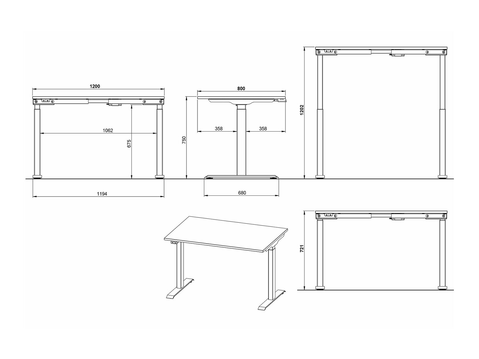 Sto sa podesivom visinom Sacramento 417 (Unuk hrast + Srebrna)