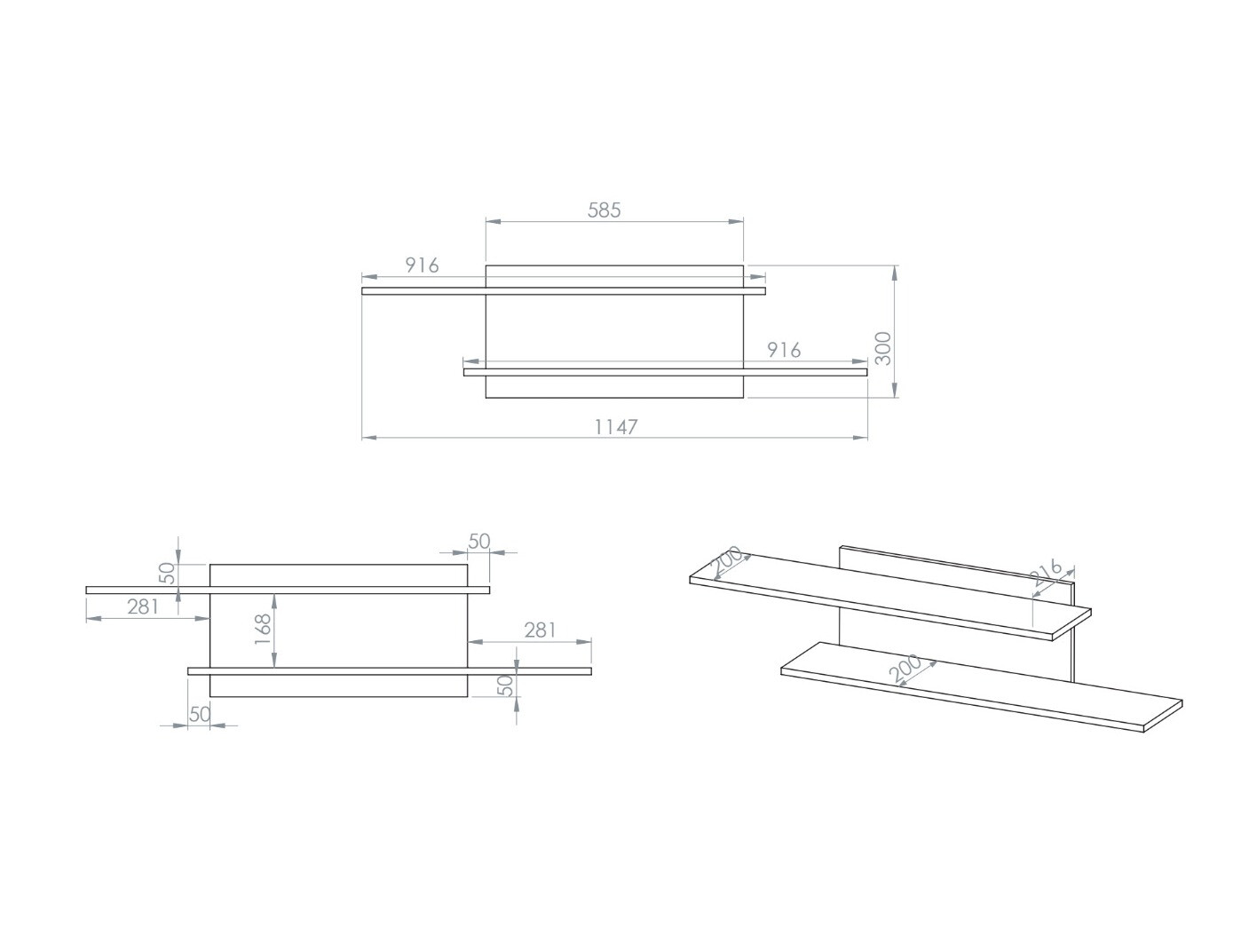 Zidna polica Remenoe 106