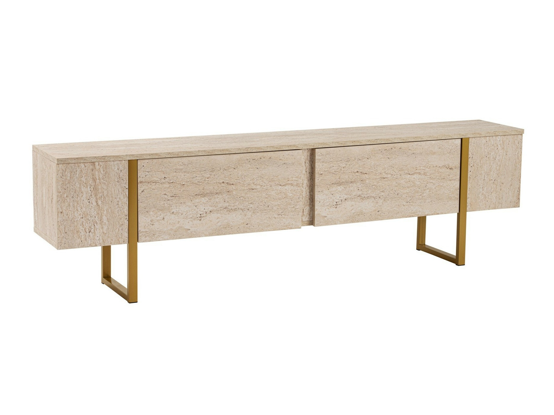 TV komoda Novato 105 (Svetlo Travertine + Zlatna)