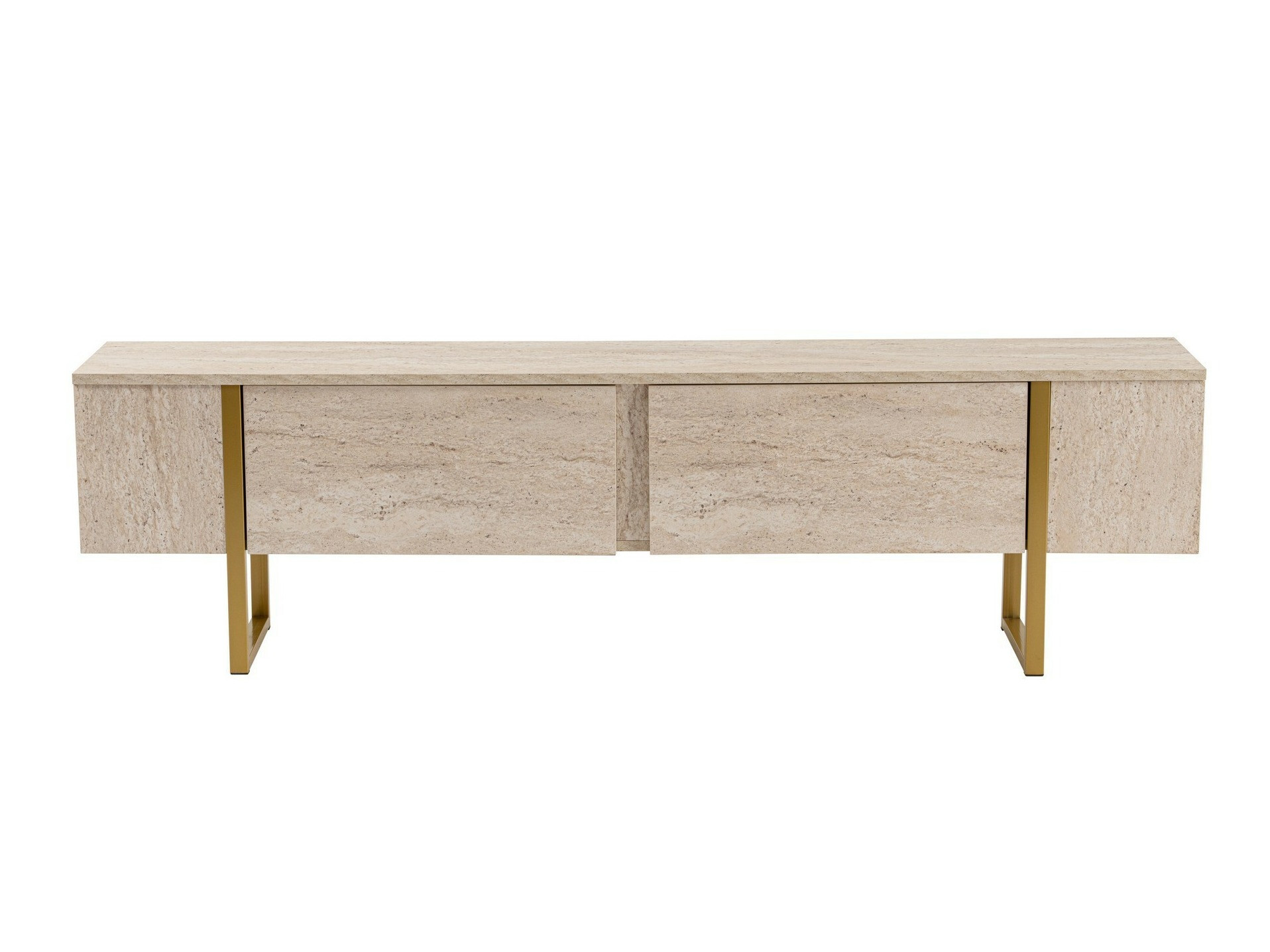 TV komoda Novato 105 (Svetlo Travertine + Zlatna)