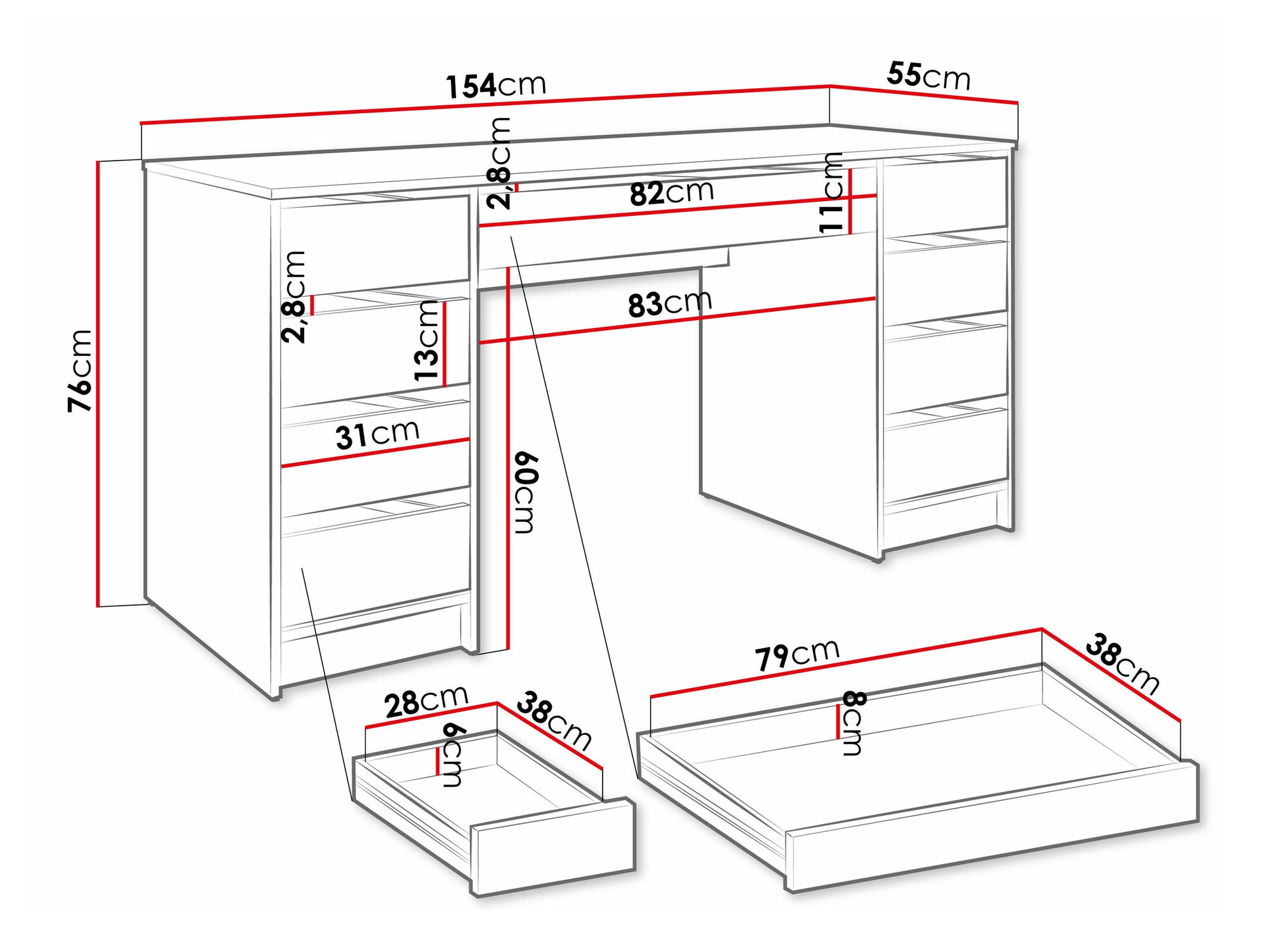 Kancelarijski sto Comfivo 401 (Zanatski hrast)