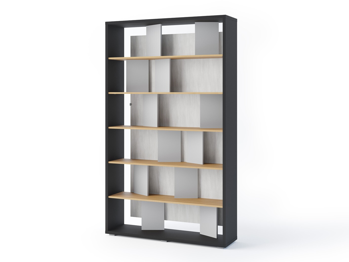 Polica Fresno 154 (Sivo + Grafit + Hrast)