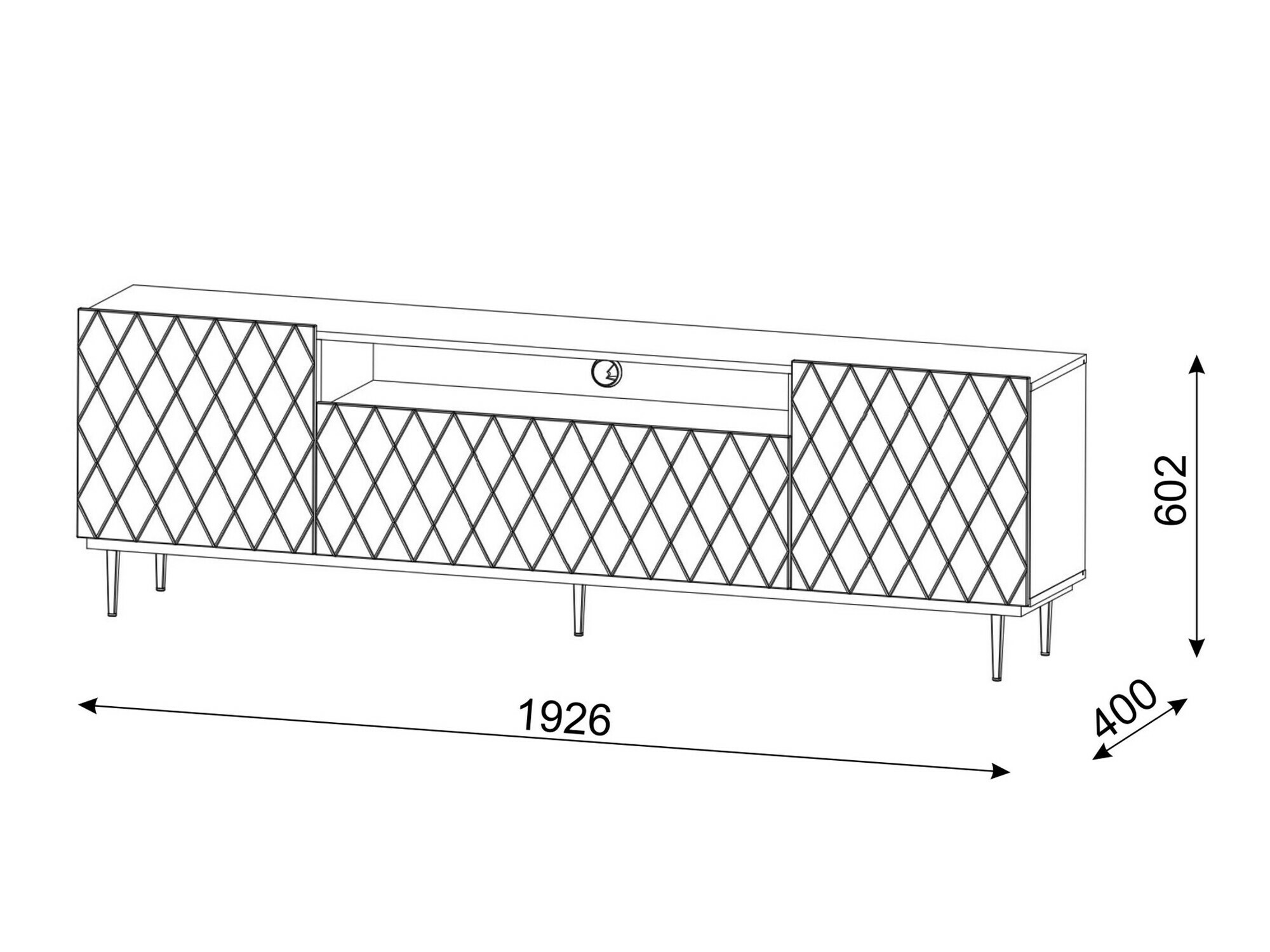 TV komoda Melmoro 103 (Crno)