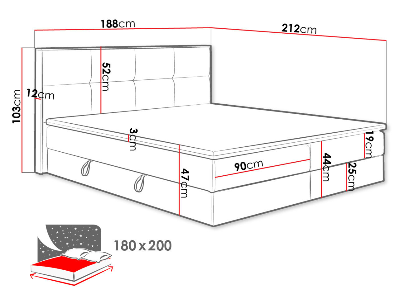 Boxspring krevet ComfiDream 165 (Zlatni hrast + Soro 100)