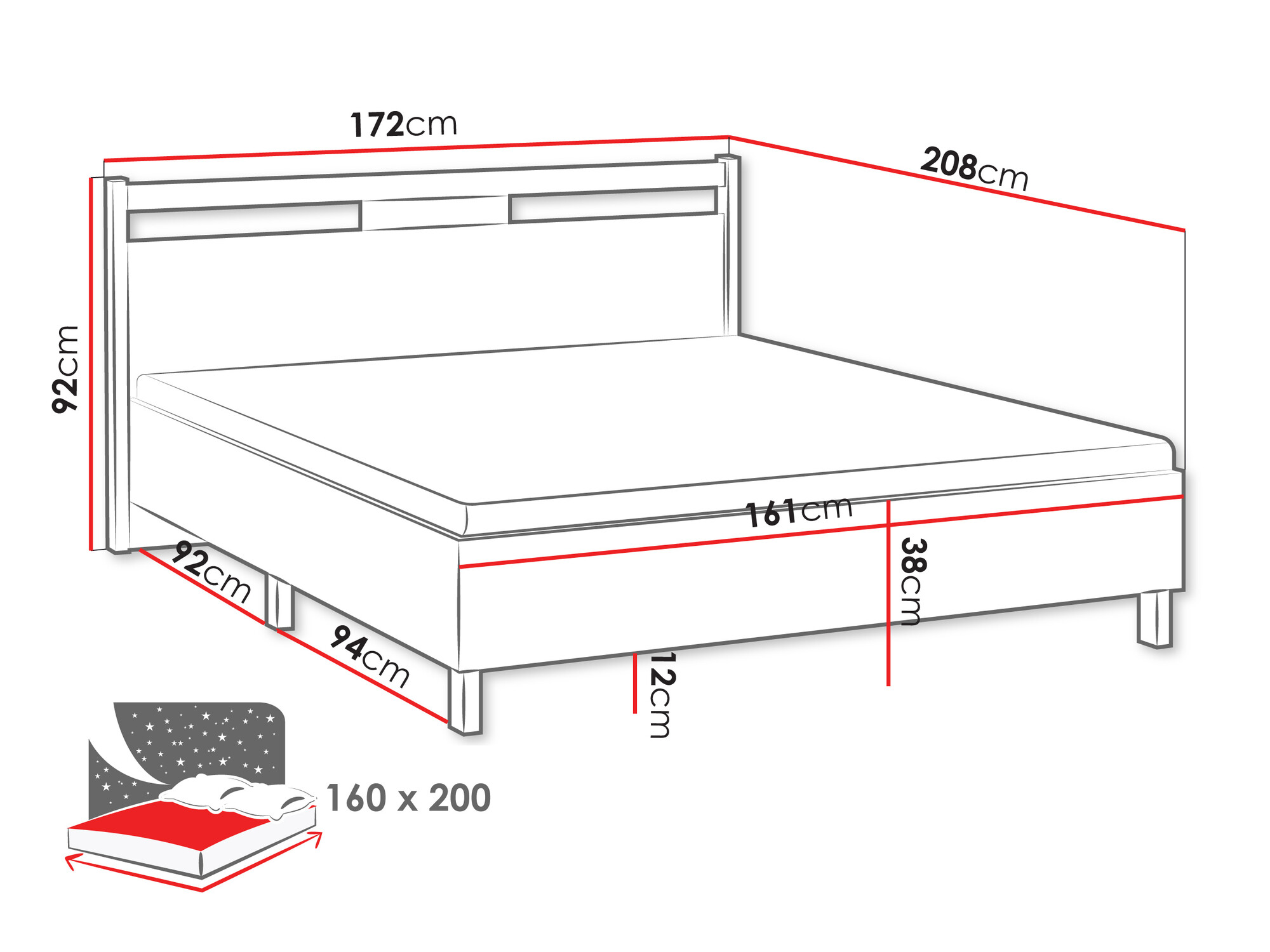 Krevet Venmelu 106 (Вотан храст + Zelena)