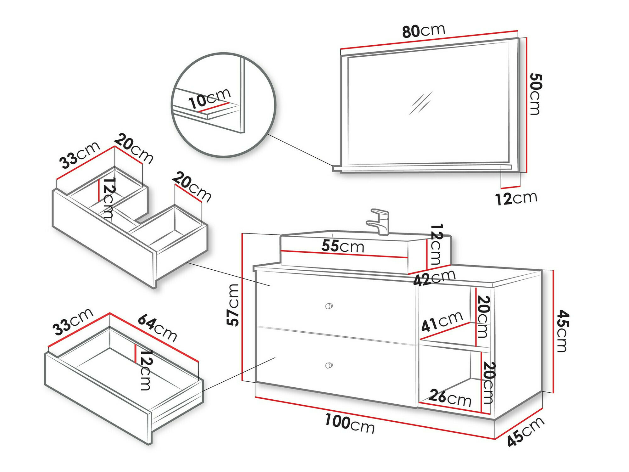 Set za kupatilo Ophruvi 100 (Belo)