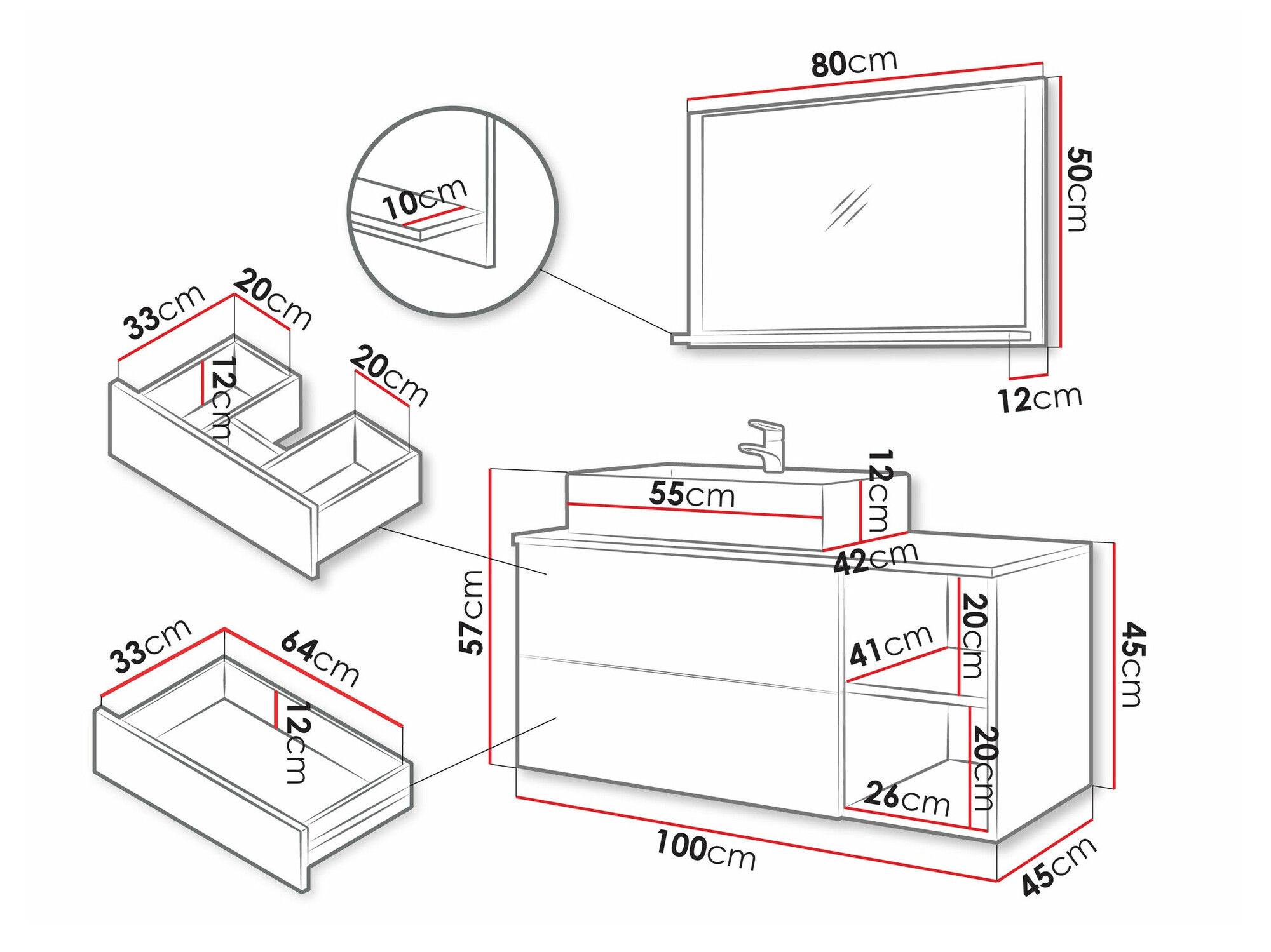 Set za kupatilo Ophruvi 103 (Belo)