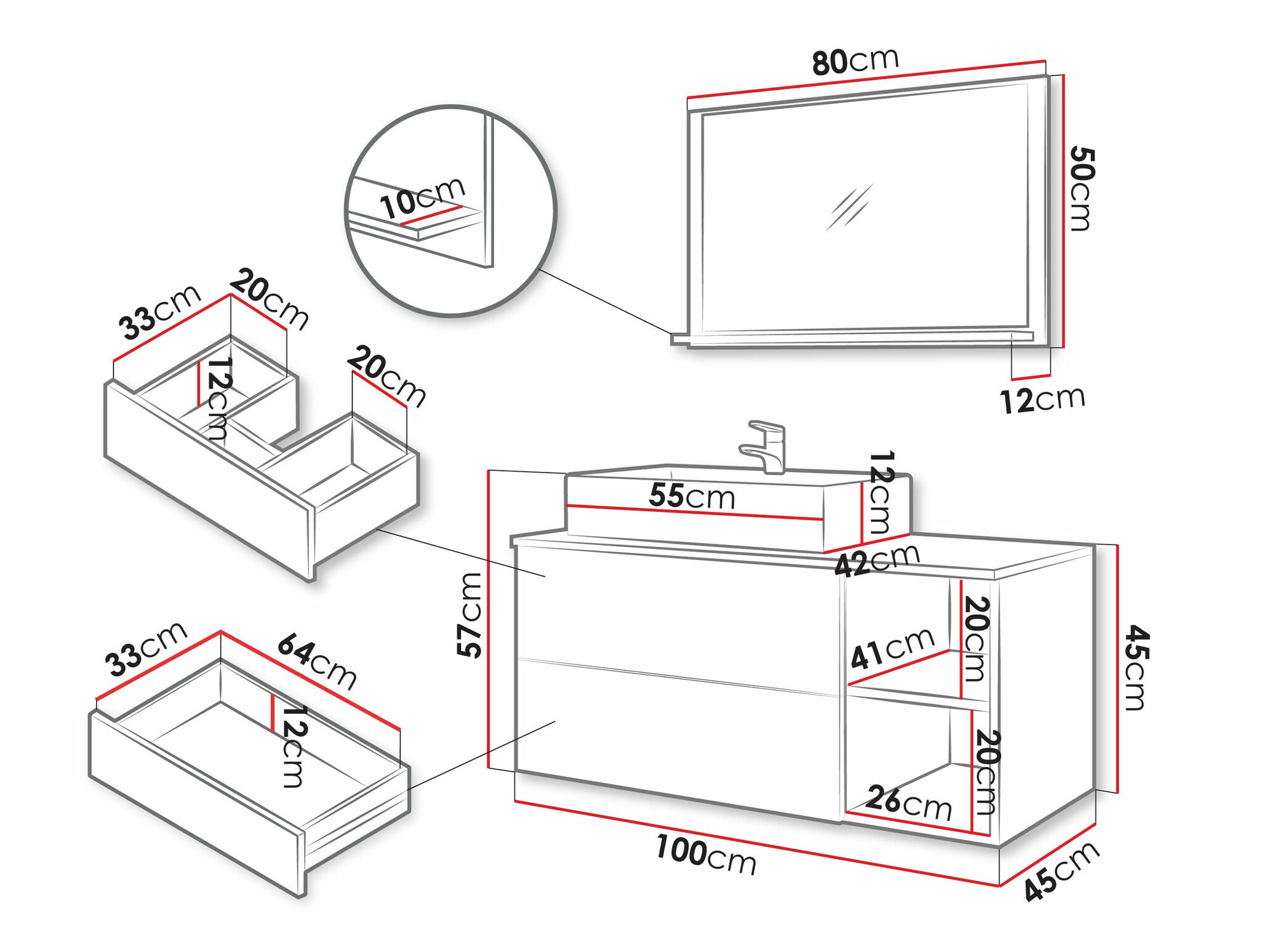 Set za kupatilo Ophruvi 103 (Crno)