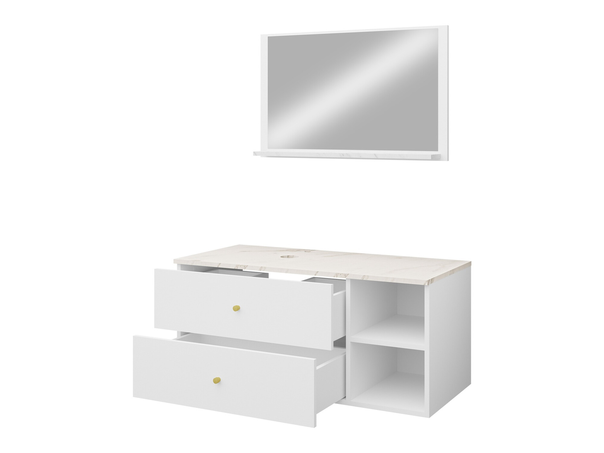 Set za kupatilo Salus I (Orah + Beli mermer)